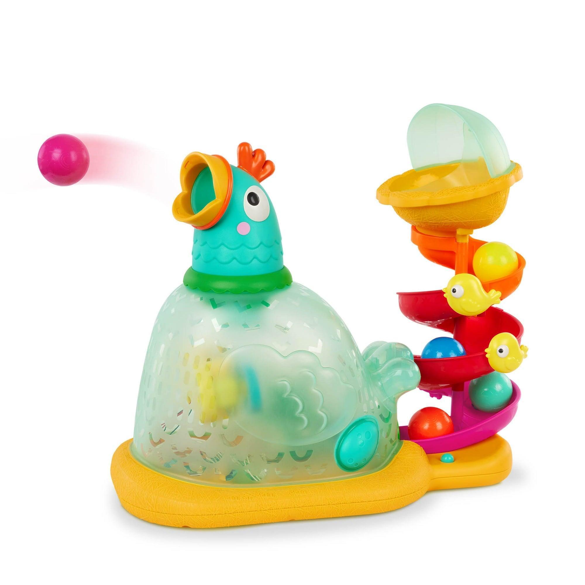 Battat Pop-A-Doodle-Doo Chicken Ball Popper with Music & Lights, Baby and Toddler Toy - ClubOn