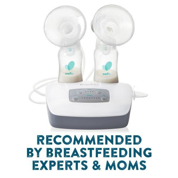 Evenflo Advanced Double Electric Breast Pump with Breastshields & Milk Storage Bottles, Clear - ClubOn