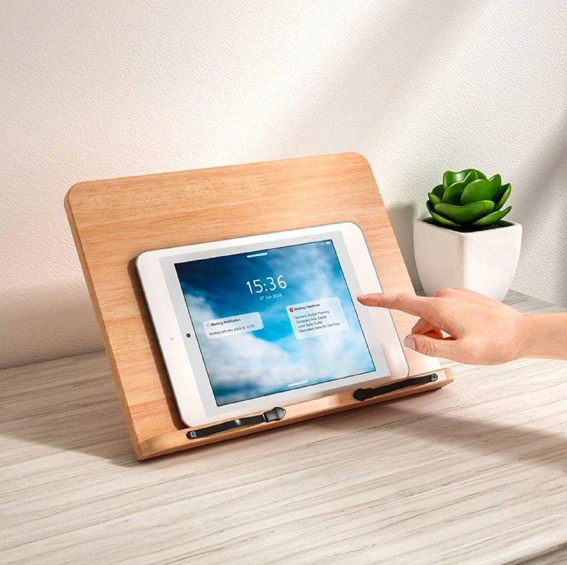 Wooden Reading Stand & Computer Stand – Adjustable Bookshelf - ClubOn
