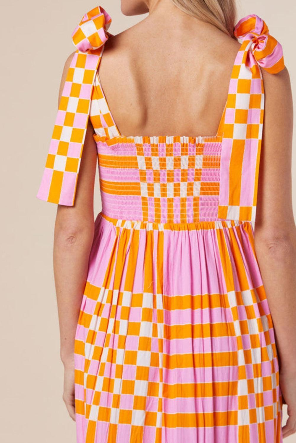 Color Block Tie Shoulder Dress - ClubOn