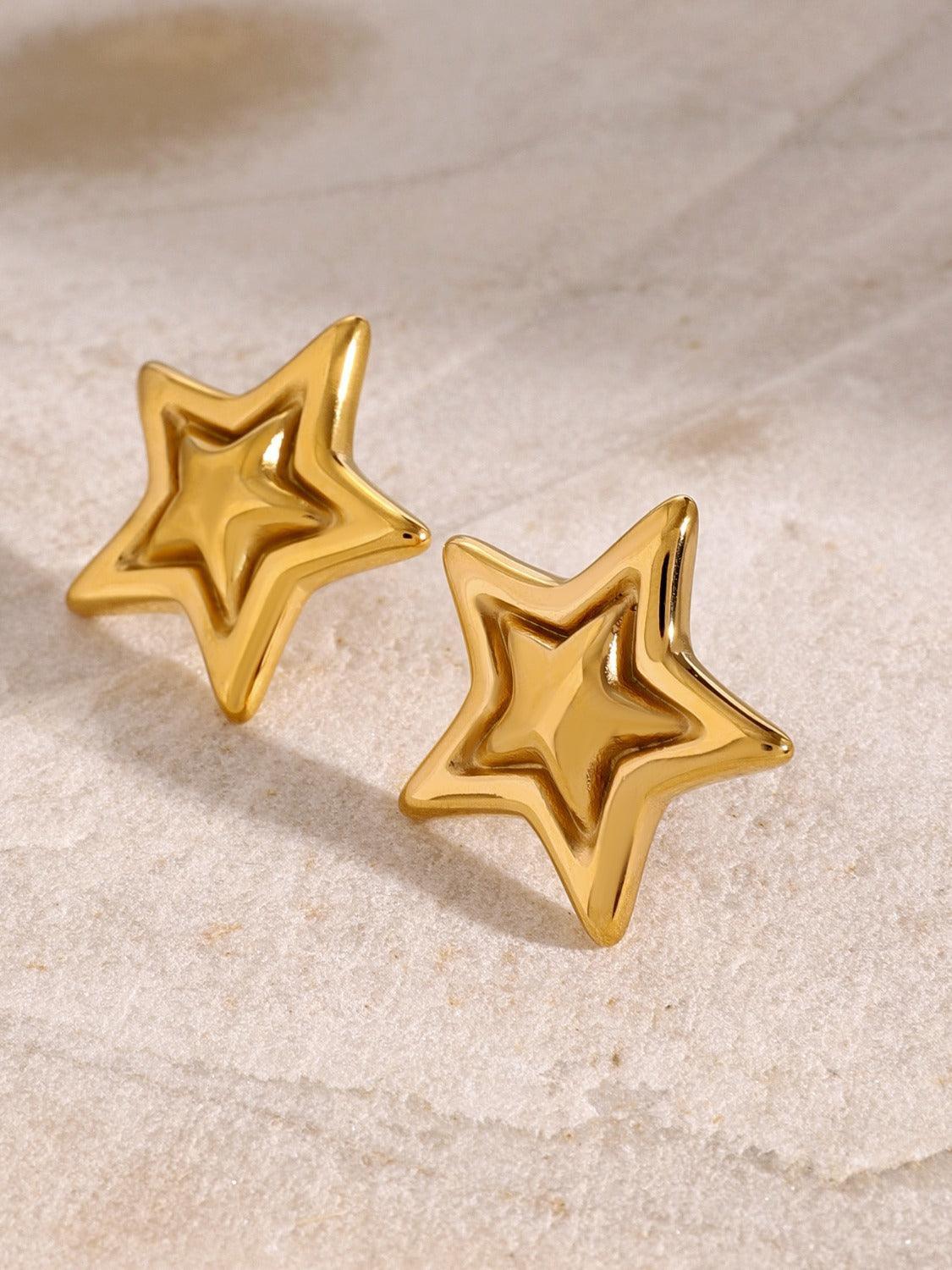 Stainless Steel Star Stud Earrings - ClubOn