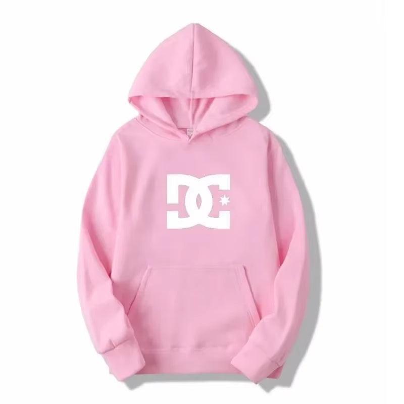 Men's & Women's DC Letter Hoodie - Simple Long Sleeve Gym Sweatshirt - ClubOn