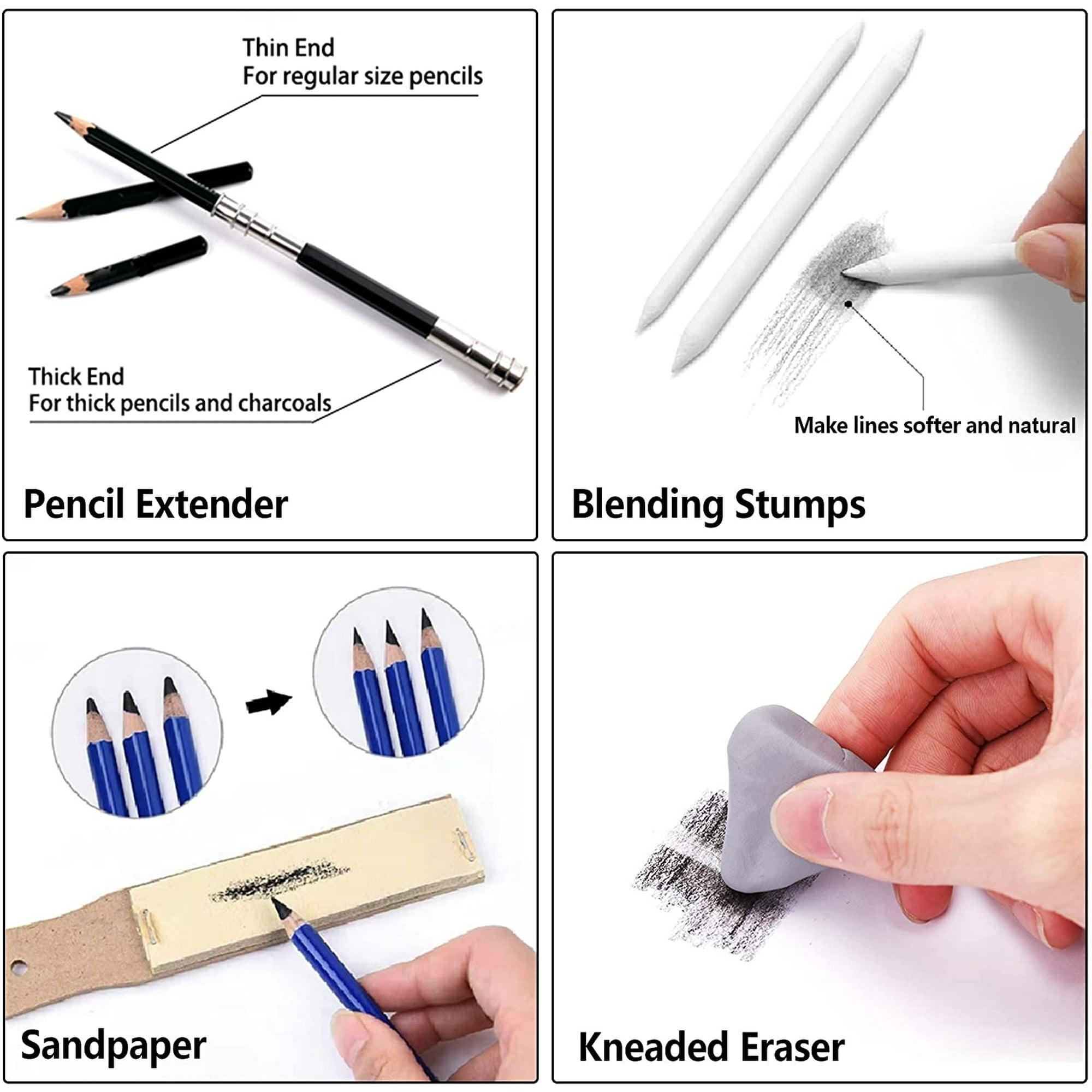 Drawing Pencils Set, 52 Pack Professional Sketch Pencils with Graphite, Charcoal Sticks, Sketch Book & Carry Case for Adults & Kids - ClubOn