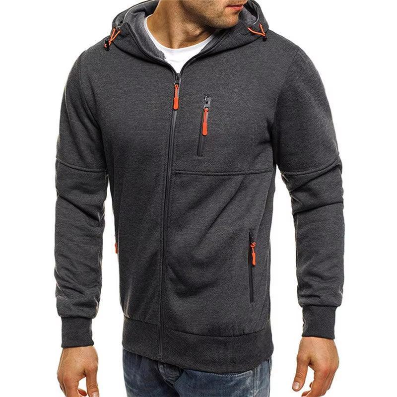 Men's Hooded Jacket - Zipper Fashion Brand Casual Outerwear Hoodie - ClubOn