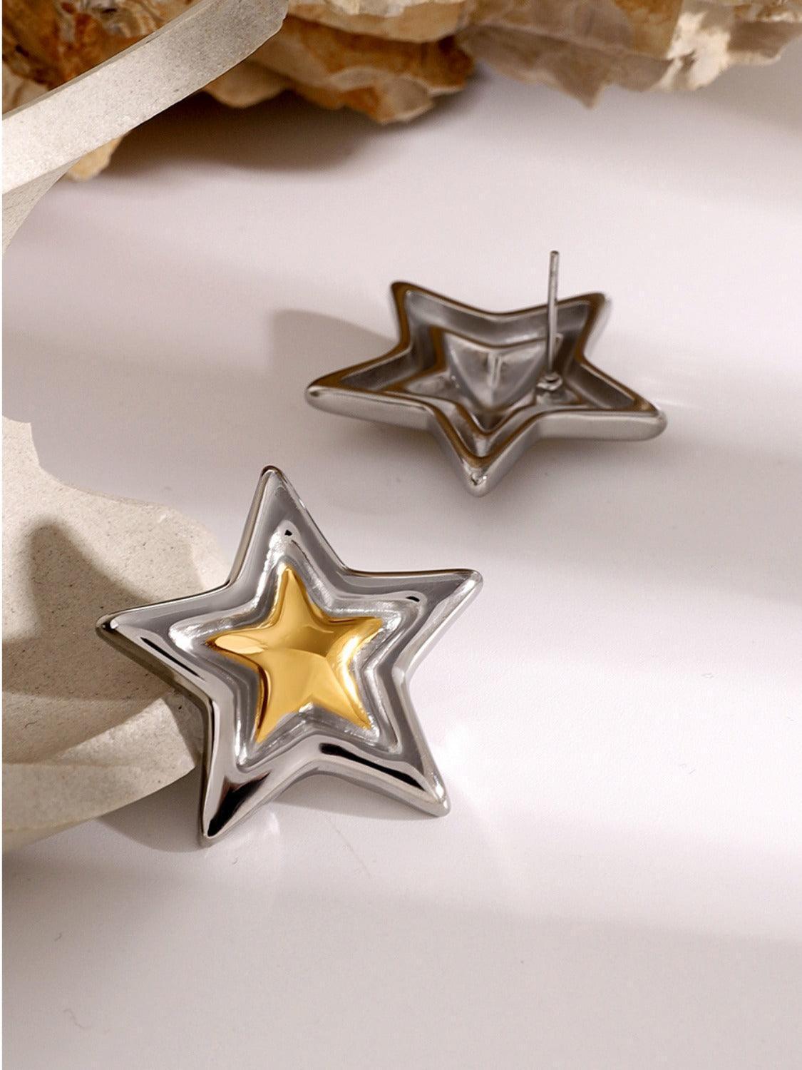Stainless Steel Star Stud Earrings - ClubOn