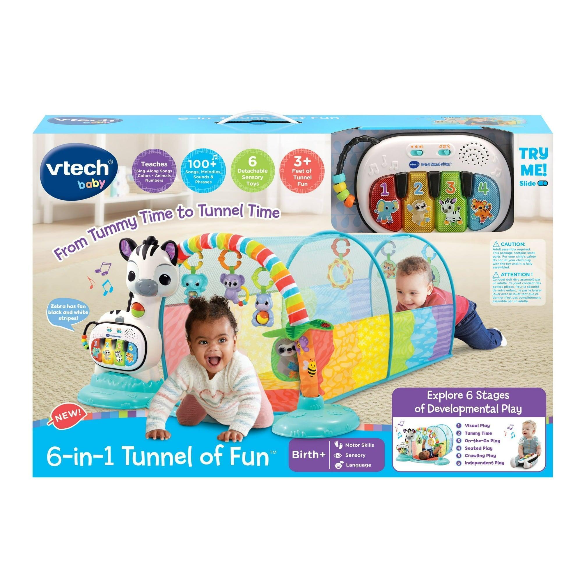 VTech 6-in-1 Tunnel of Fun™ Plush Baby Gym with Accessories, Baby & Toddler Toys - ClubOn
