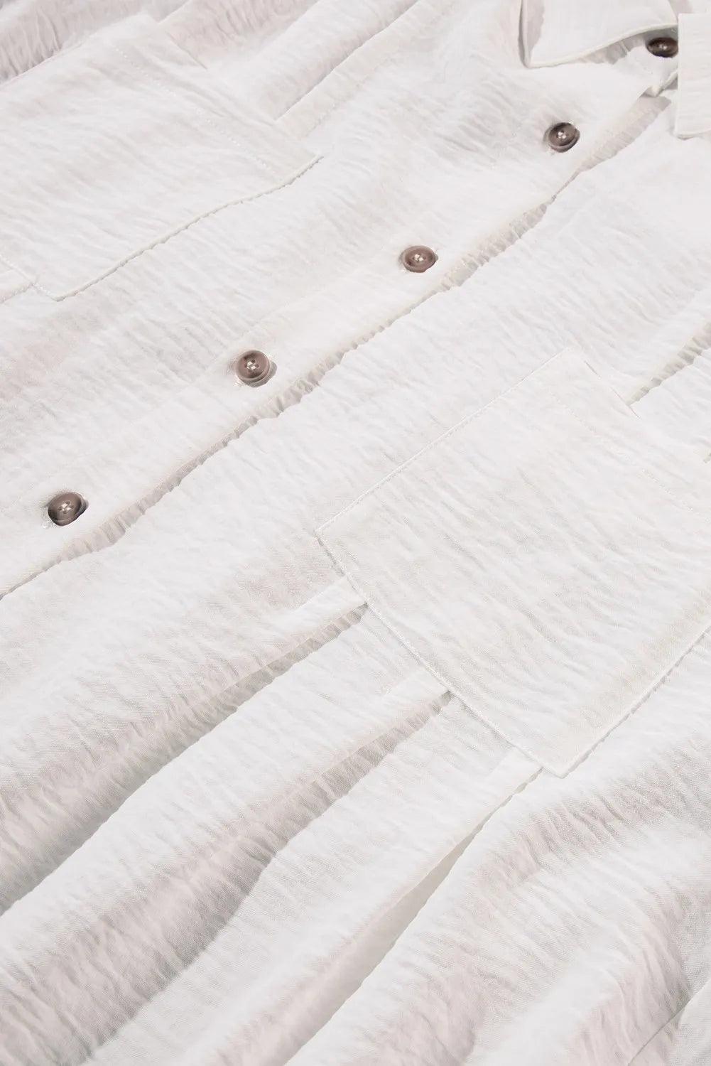 Collared Neck Short Sleeve Mini Dress - ClubOn