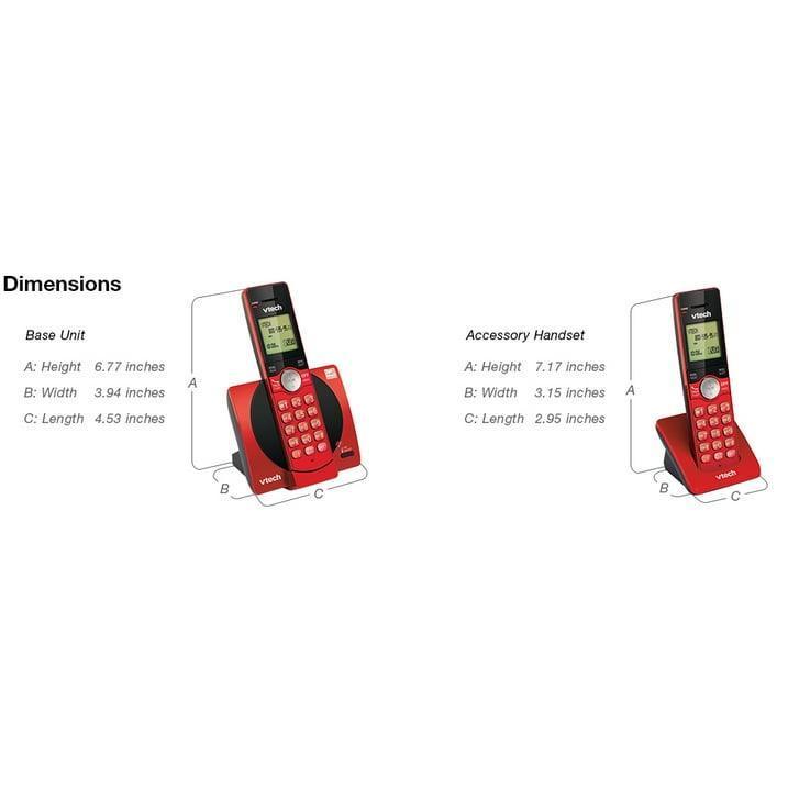 VTech CS6719-16 Cordless Phone System with Caller ID/Call Waiting, Red - ClubOn