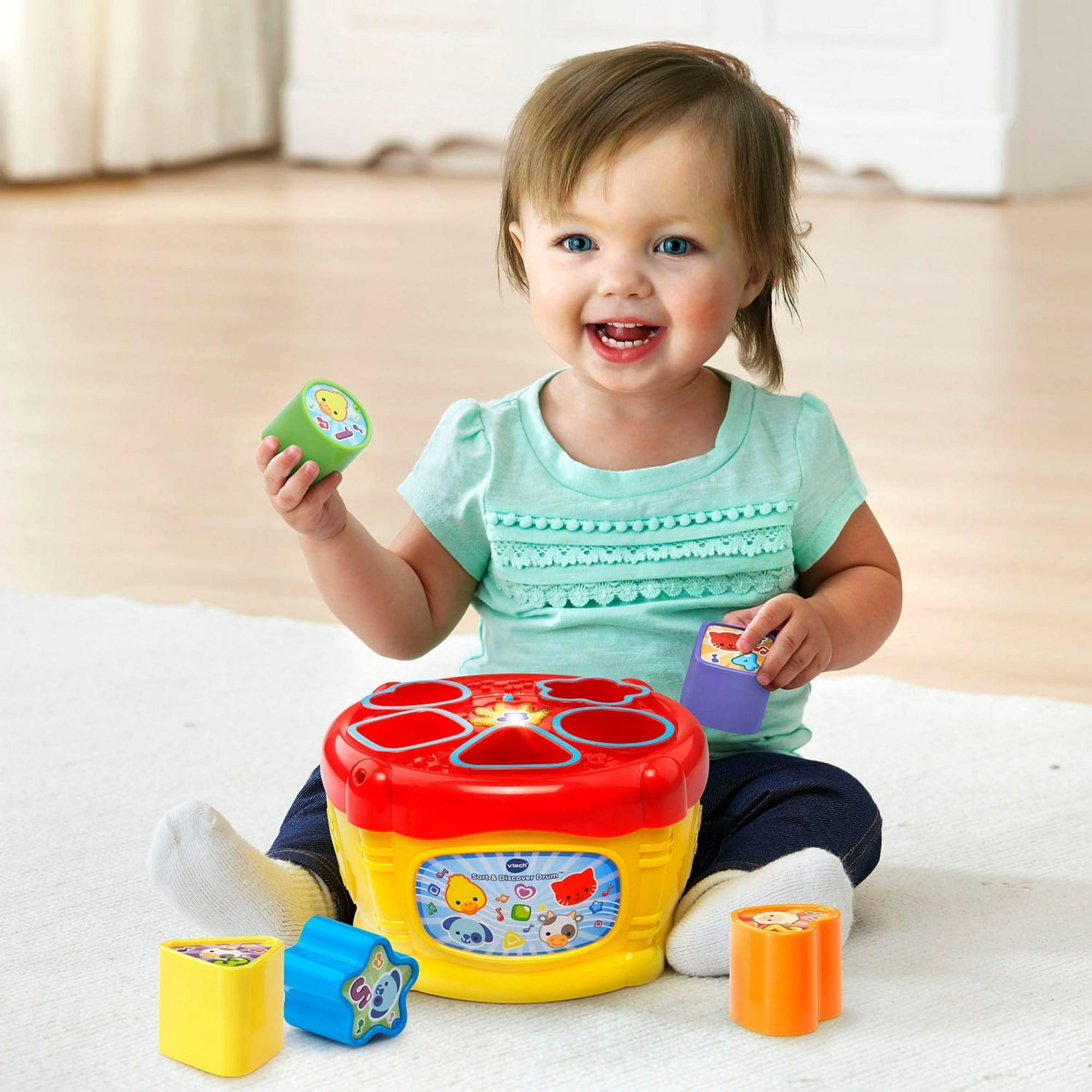 VTech Sort and Discover Drum Toy, Musical Instruments with Accessories Included, Baby and Toddler Toys - ClubOn