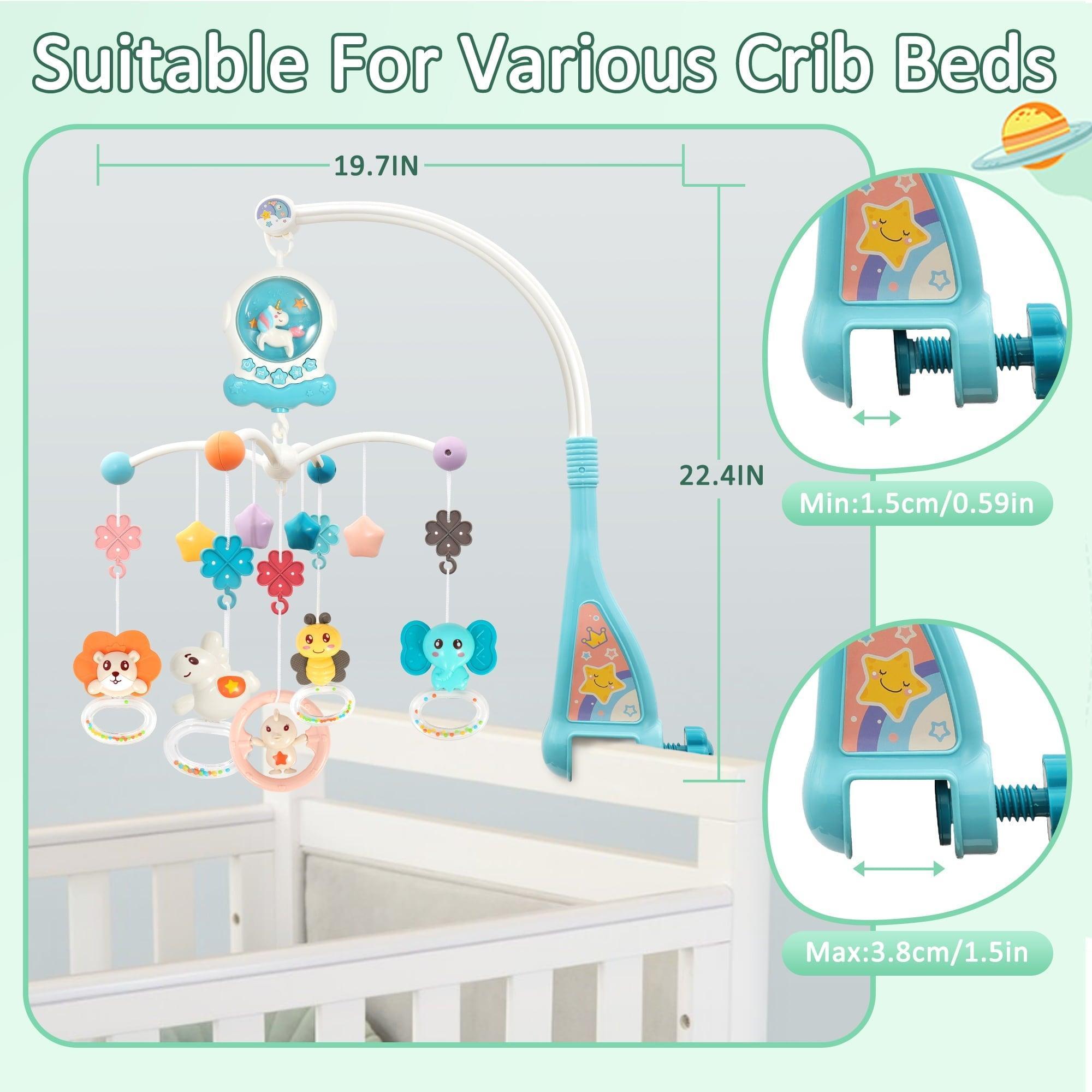FVLOENG Crib Mobile with Music & Lights, Remote Control, Baby Crib Carousel, 0-6 Months - ClubOn