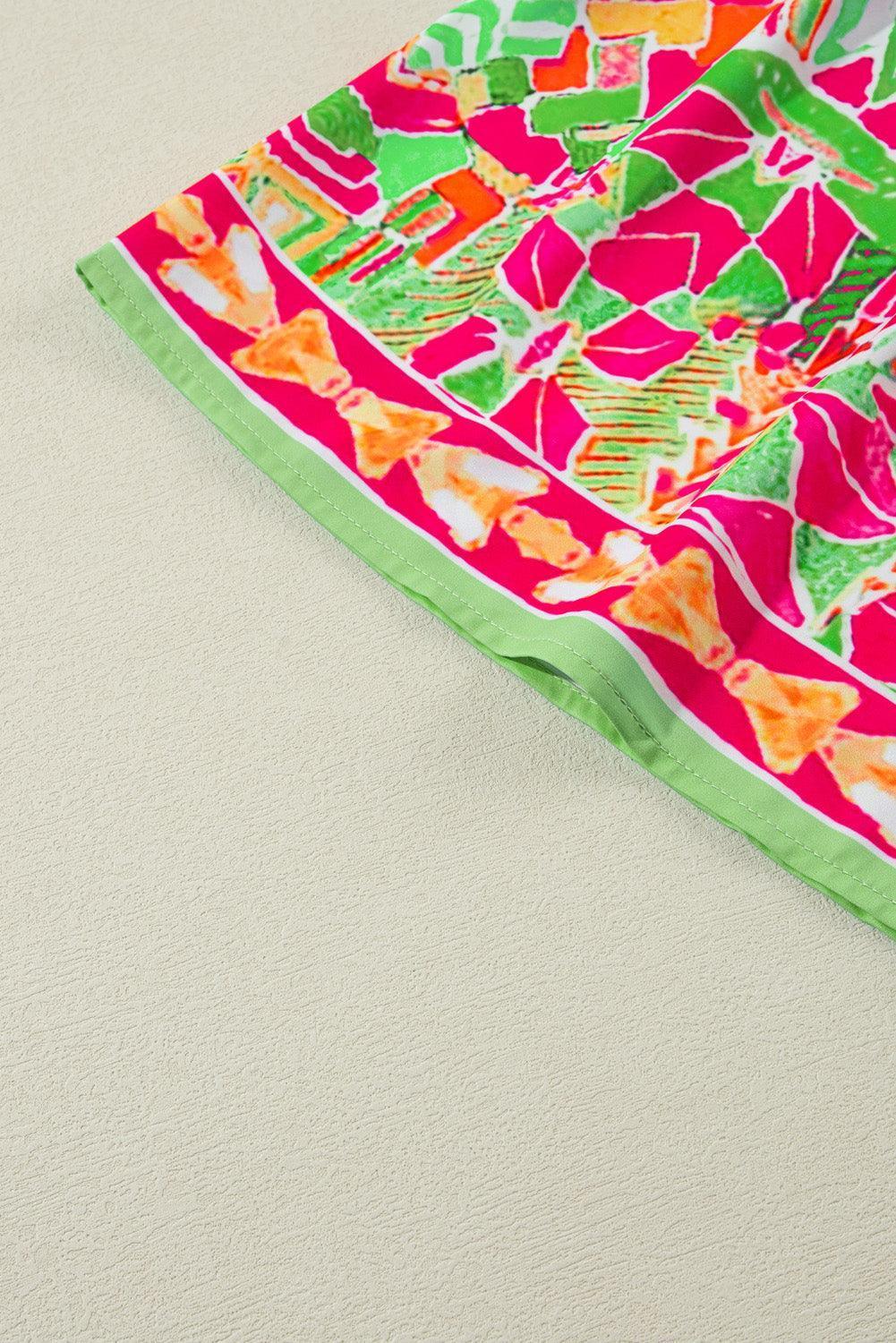 Plus Size Printed Round Neck Half Sleeve Blouse - ClubOn