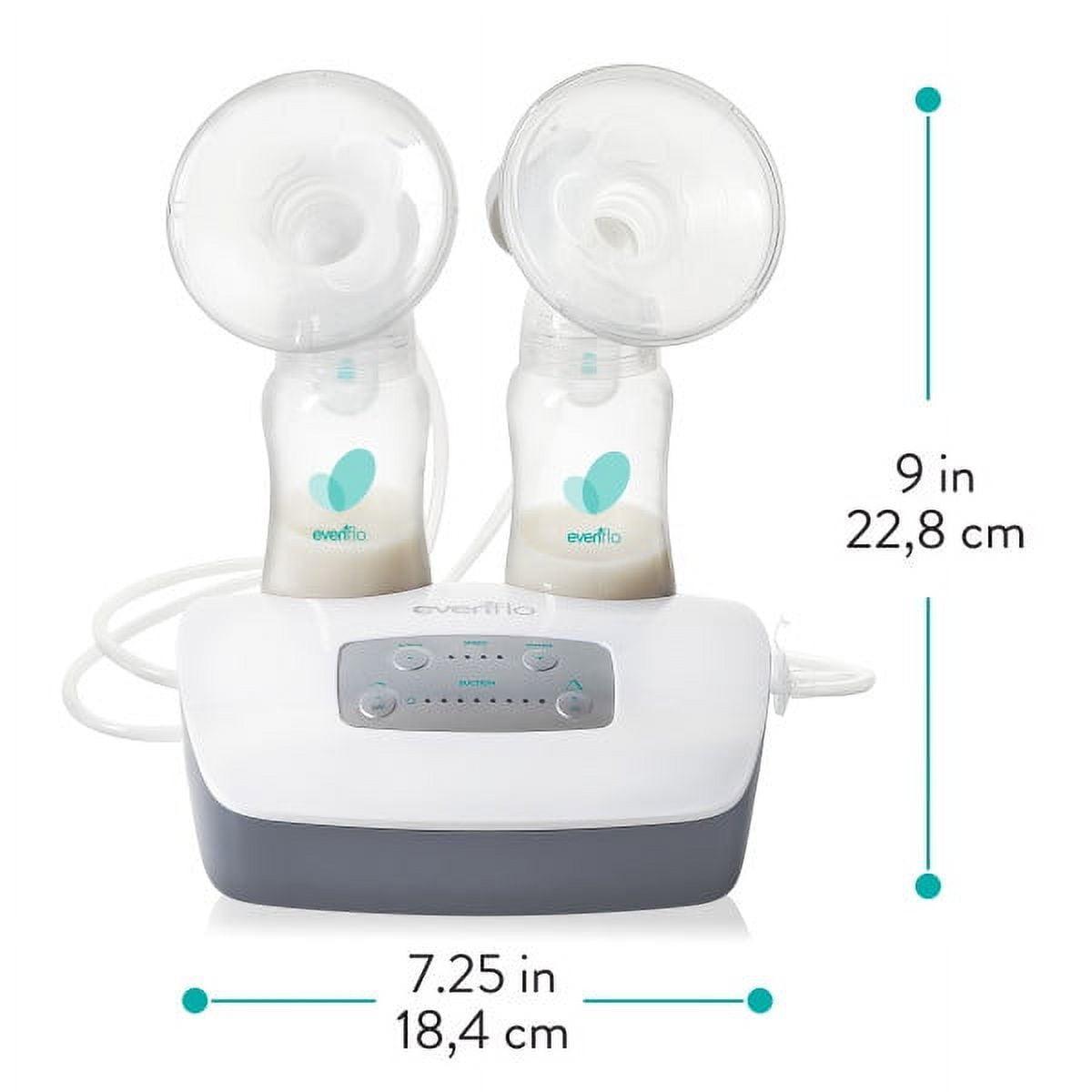 Evenflo Advanced Double Electric Breast Pump with Breastshields & Milk Storage Bottles, Clear - ClubOn