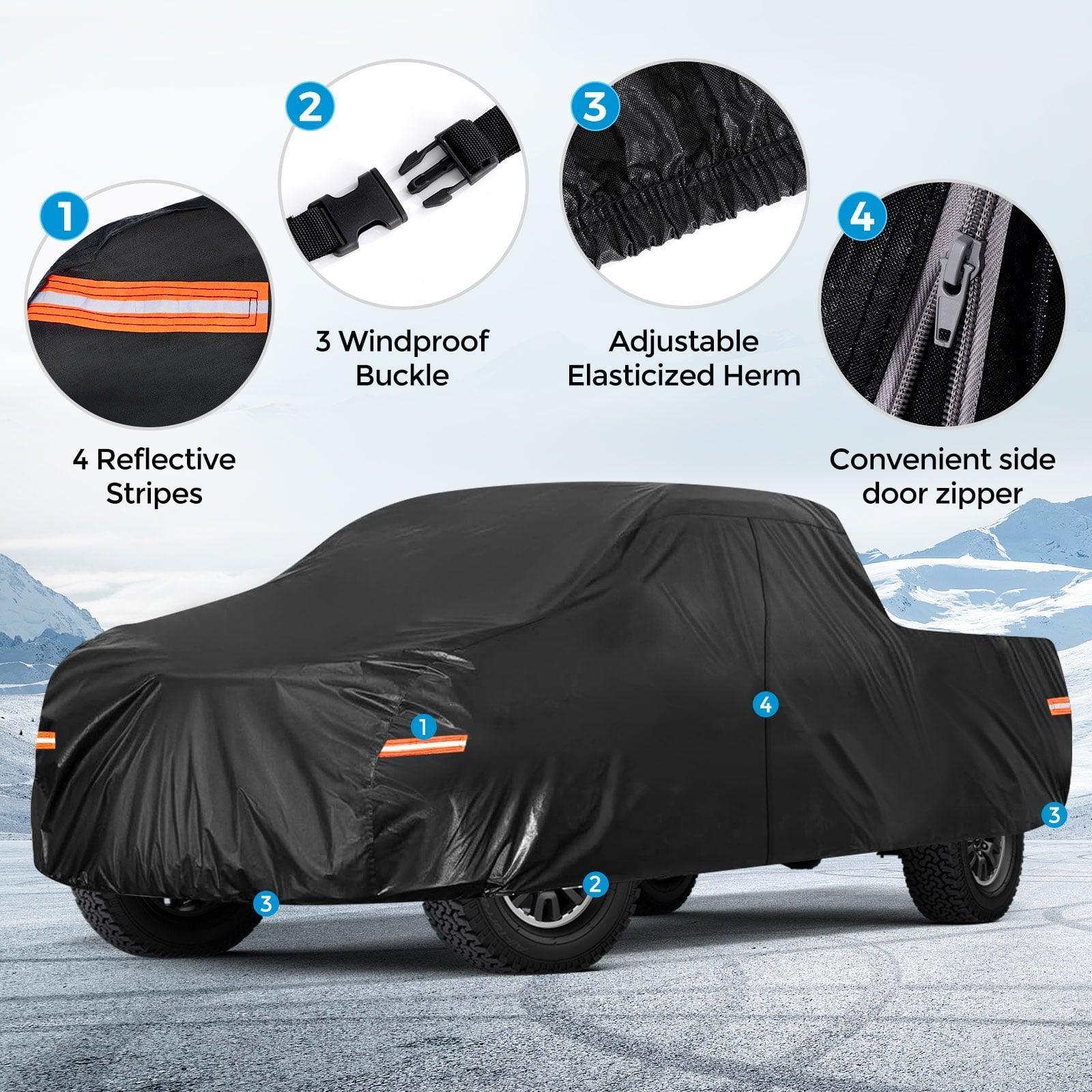 Truck Cover Waterproof All Weather, 10 Layers, Windproof, UV, Snow, Rain & Dust Resistant, Large 250
