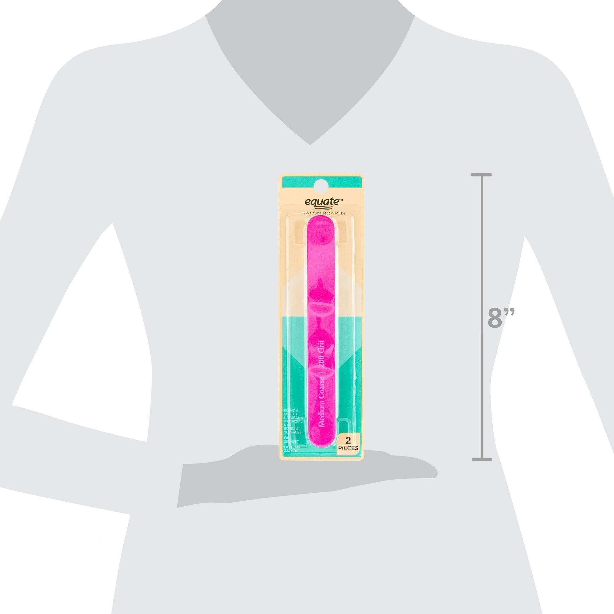 Equate Salon Boards Nail Files, Fine & Light Fine Grit, Pink, 2 Pieces - ClubOn