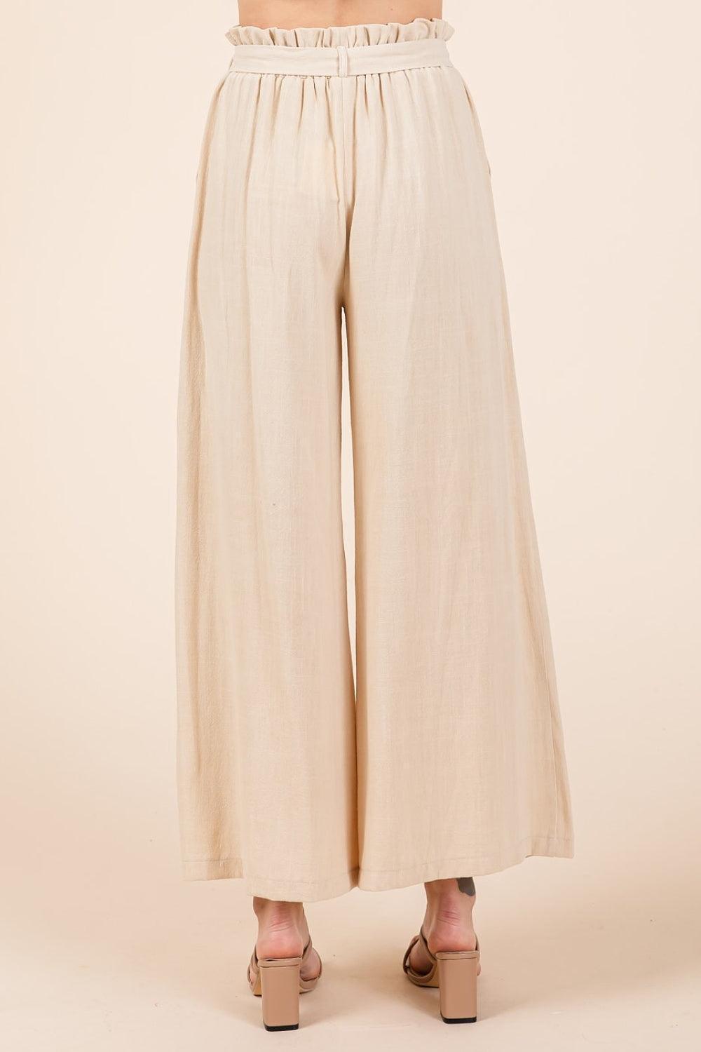 High Waist Tie Front Wide Leg Pants – Chic & Flattering Fit - ClubOn