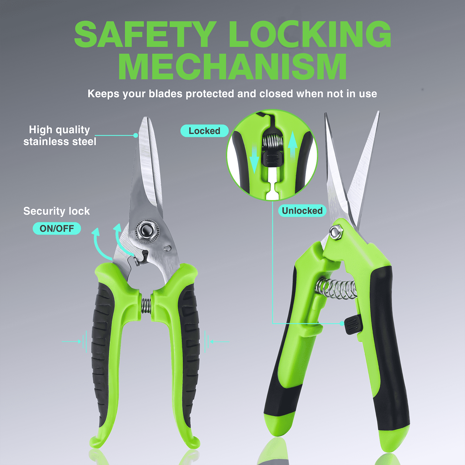 SUNOYAR 4 Pack Garden Pruning Shears, Handheld Clippers & Gardening Gloves, Stainless Steel Blades - ClubOn