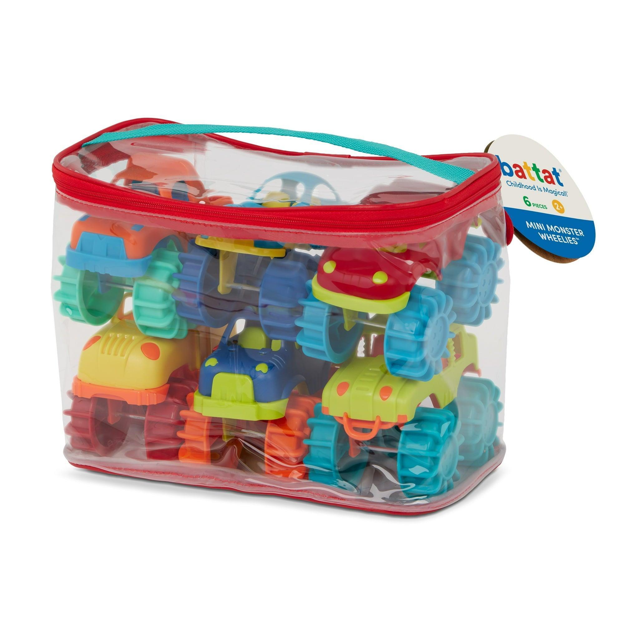 Battat Mini Monster Wheelies 6 Small Trucks – Indoor & Outdoor Toddler and Preschool Toys - ClubOn