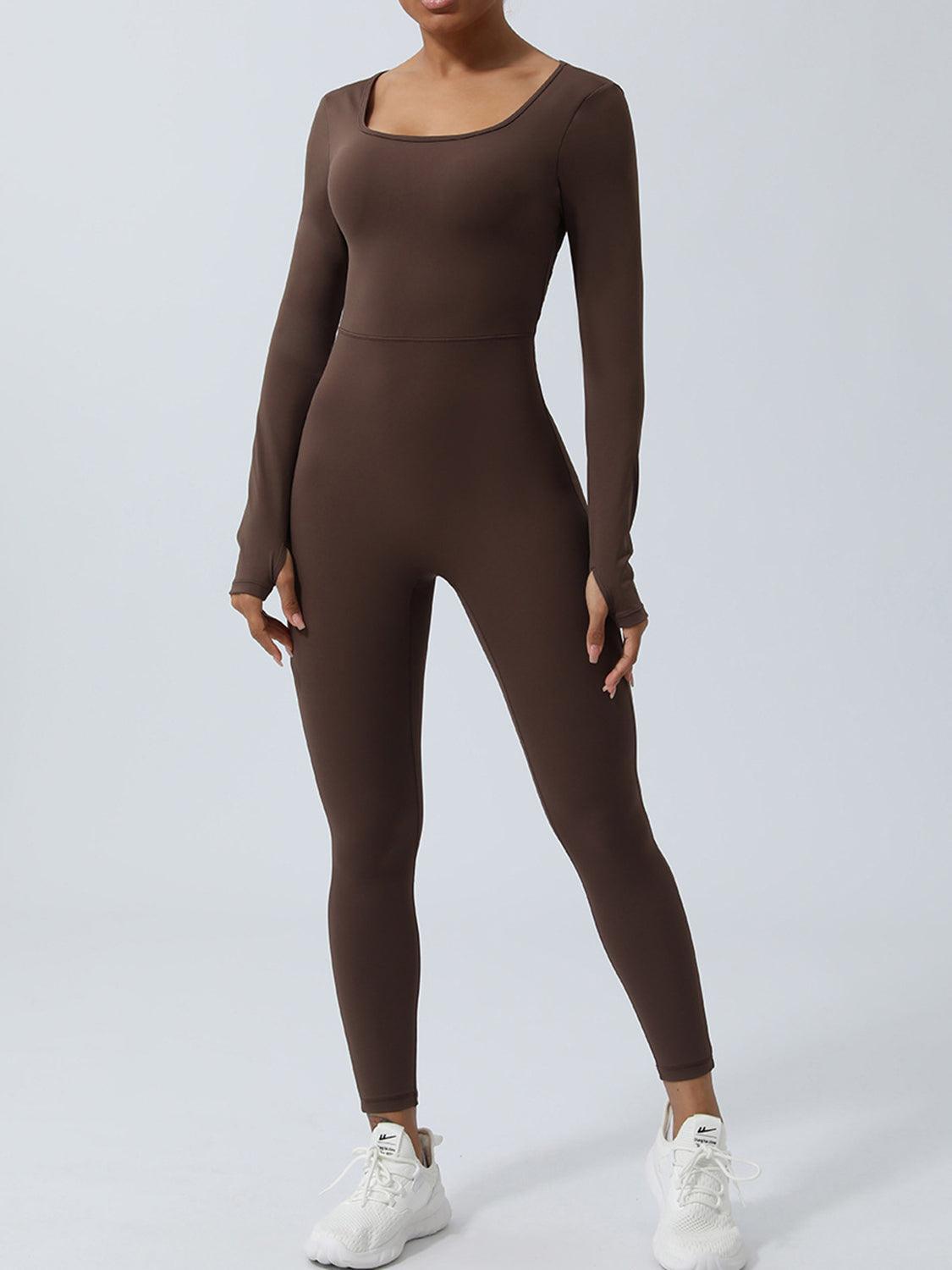 Twisted Backless Long Sleeve Jumpsuit - ClubOn