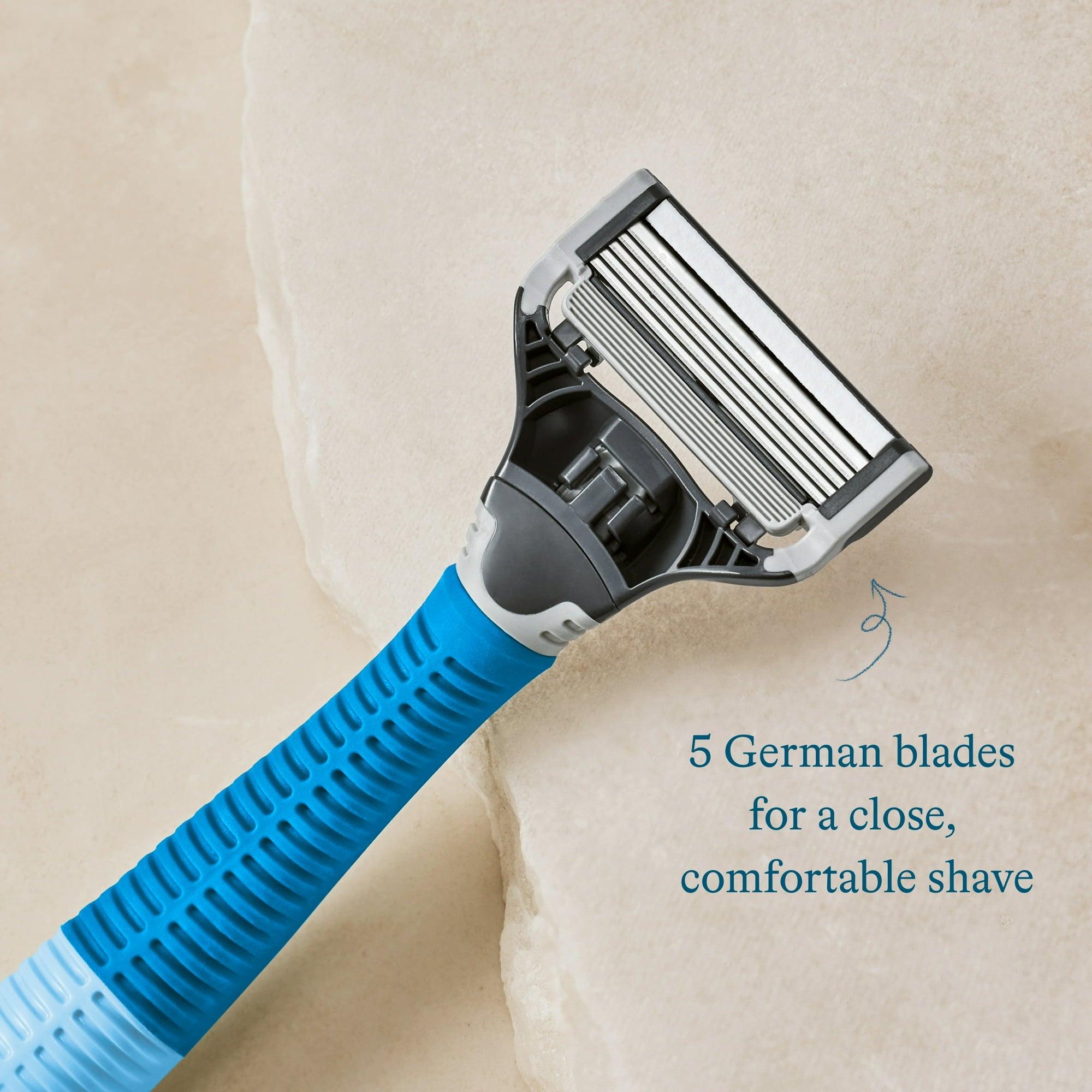 Harry's Shaving Razor for Men with 2 Blade Refills, Glacier Blue - ClubOn