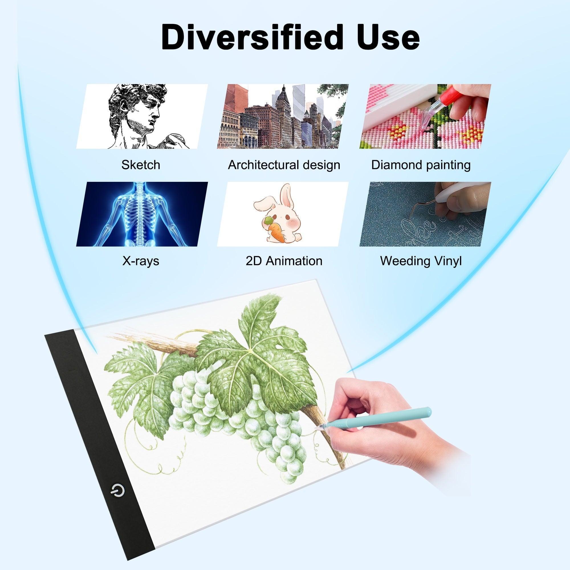 TSV A4 LED Light Box Tracer with 3-Level Brightness, LED Artcraft Tracing Light Pad for DIY Diamond Painting & Sketching - ClubOn