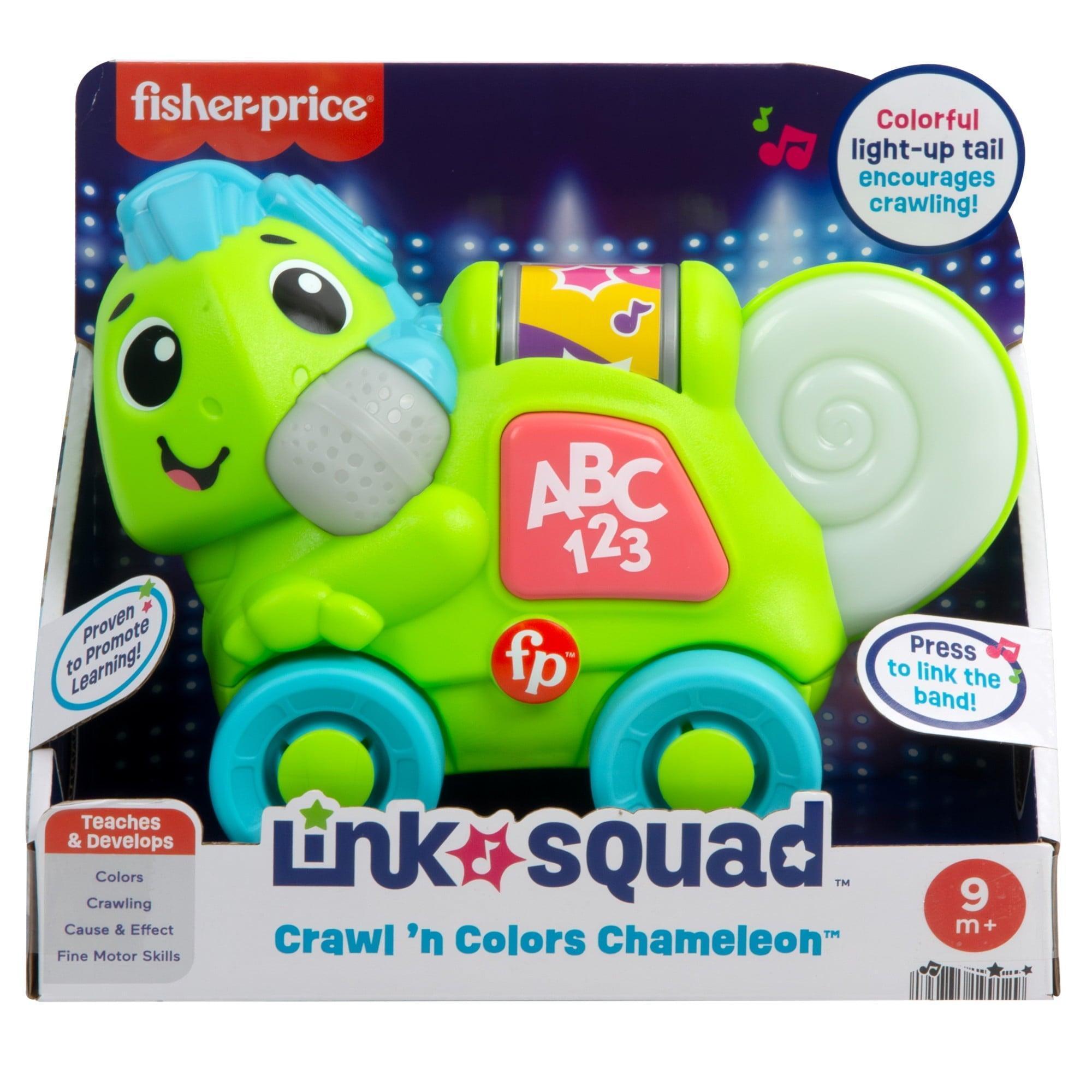 Fisher-Price Link Squad Crawl ‘n Colors Chameleon Learning Toy with Music & Lights – Infant 9+ Months - ClubOn