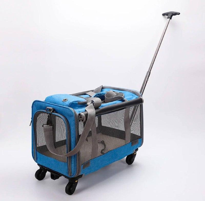 Dog and Cat Trolley Case Carrier with Portable Detachable Wheels - ClubOn