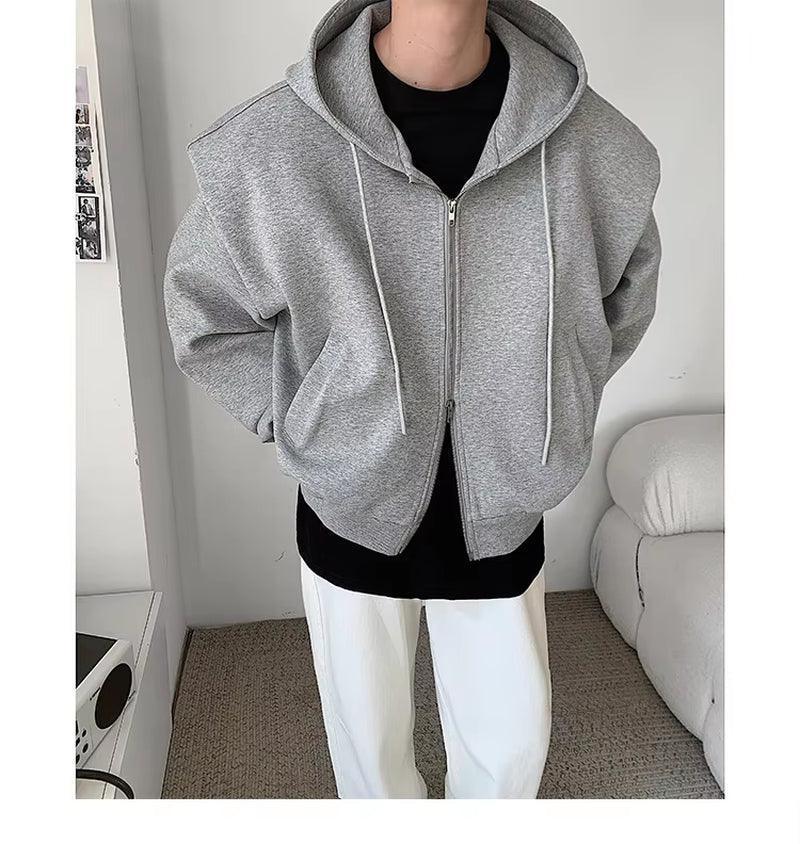 Men's Hooded Sweatshirt - Loose Fit High Street Fashion Coat - ClubOn