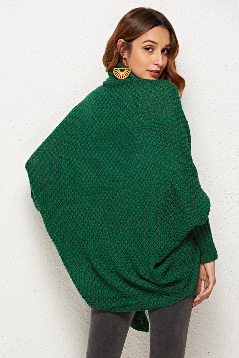 Angel Wings Open Front Dolman Sleeve Longline Cardigan - ClubOn