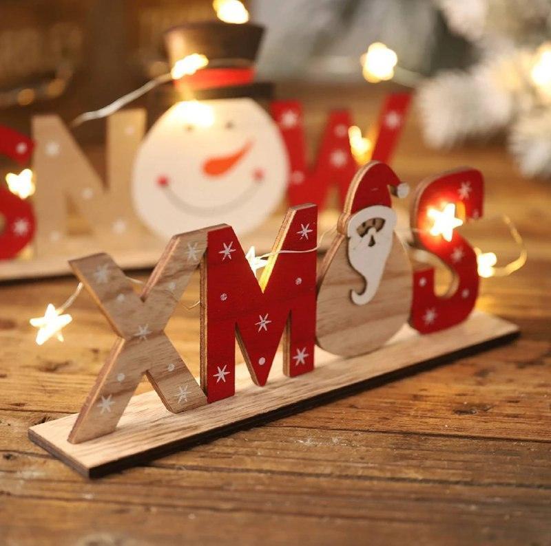 Creative Wooden Christmas Lettering – Holiday Décor Sign - ClubOn