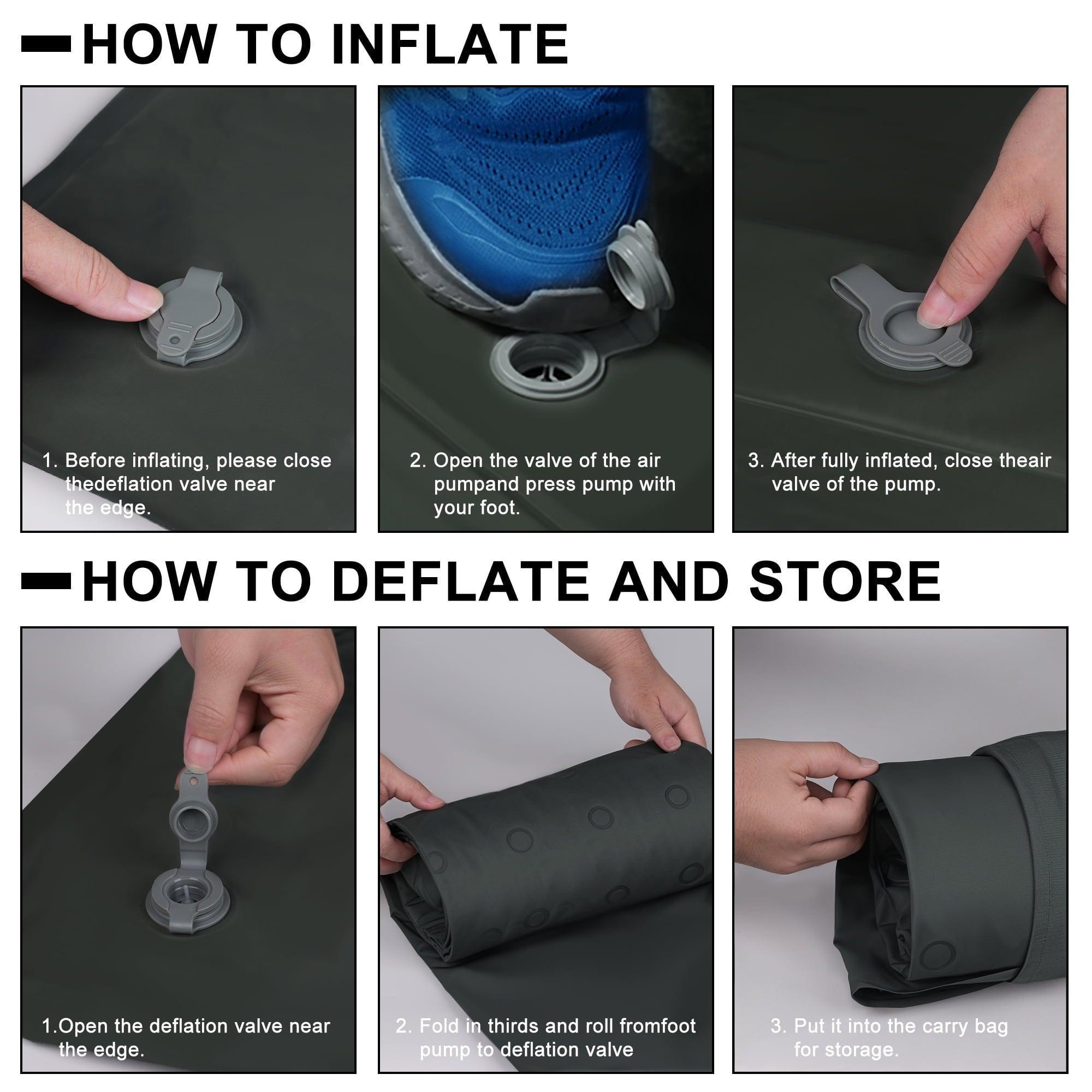 SUNOYAR Camping Sleeping Pad with Built-In Foot Pump & Pillow - ClubOn