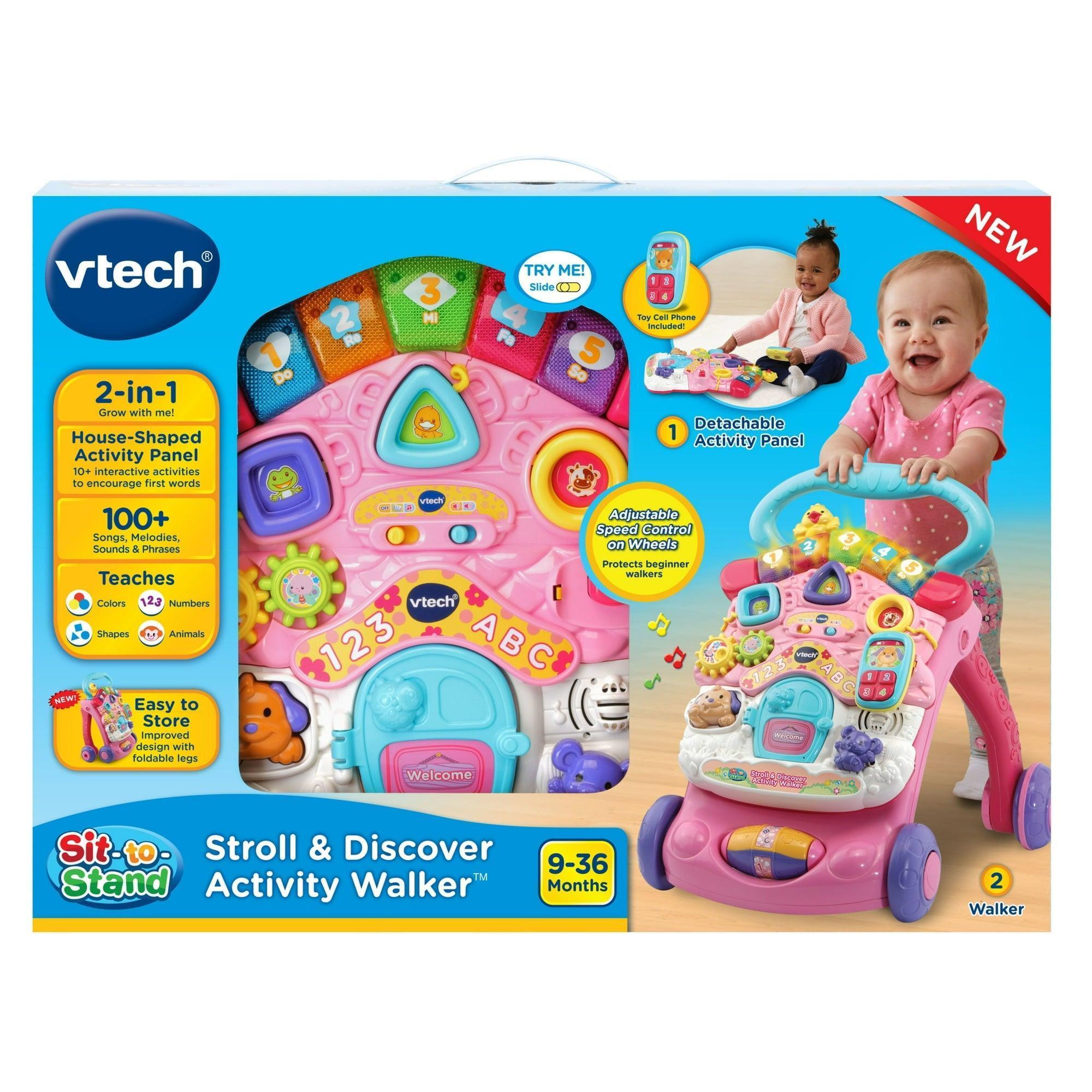 VTech Stroll & Discover Activity Walker - Pink, Baby Walker with Accessories - ClubOn