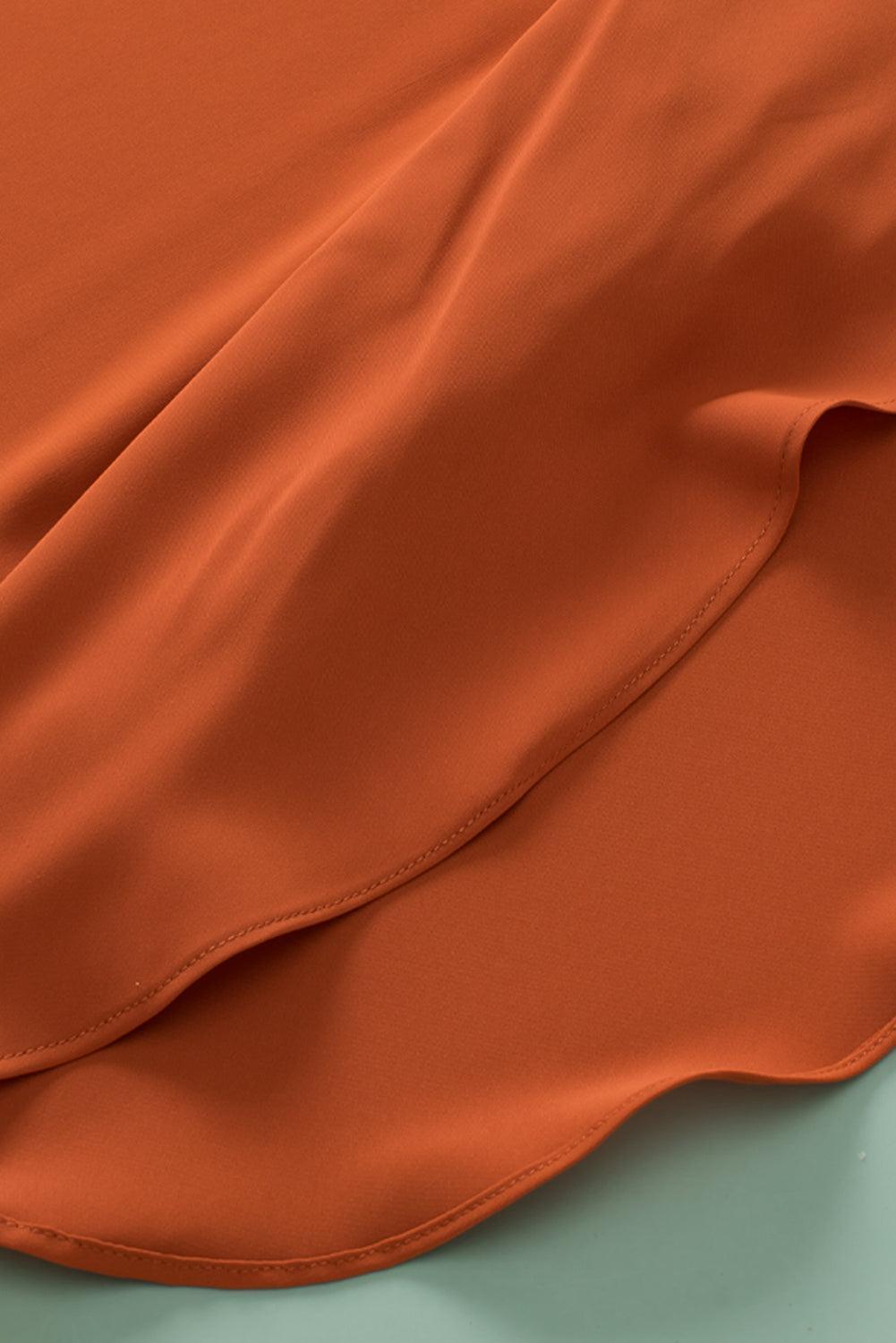 Plus Size V-Neck Petal Sleeve Blouse - ClubOn