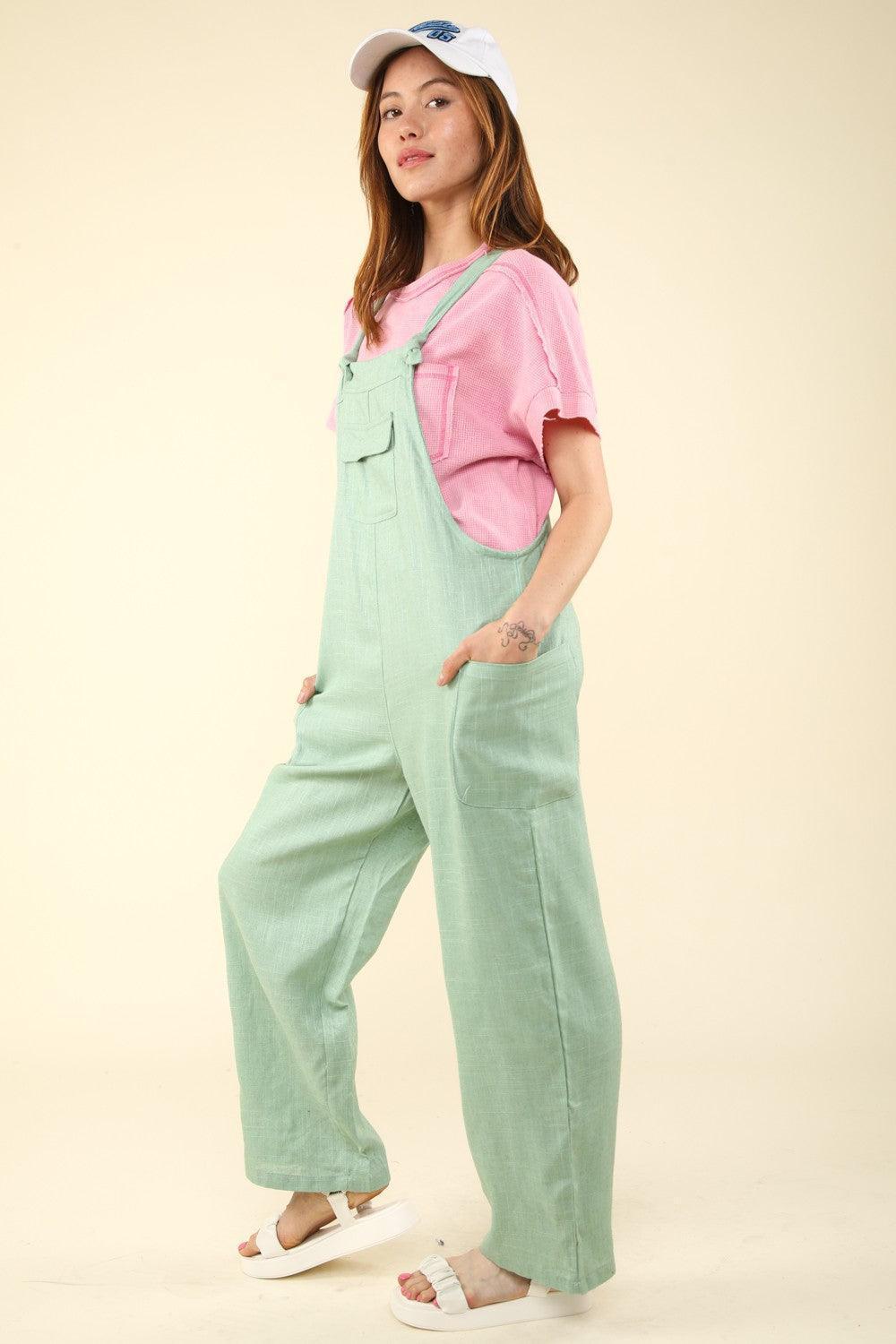 VERY J Knot Strap Jumpsuit with Pockets - ClubOn