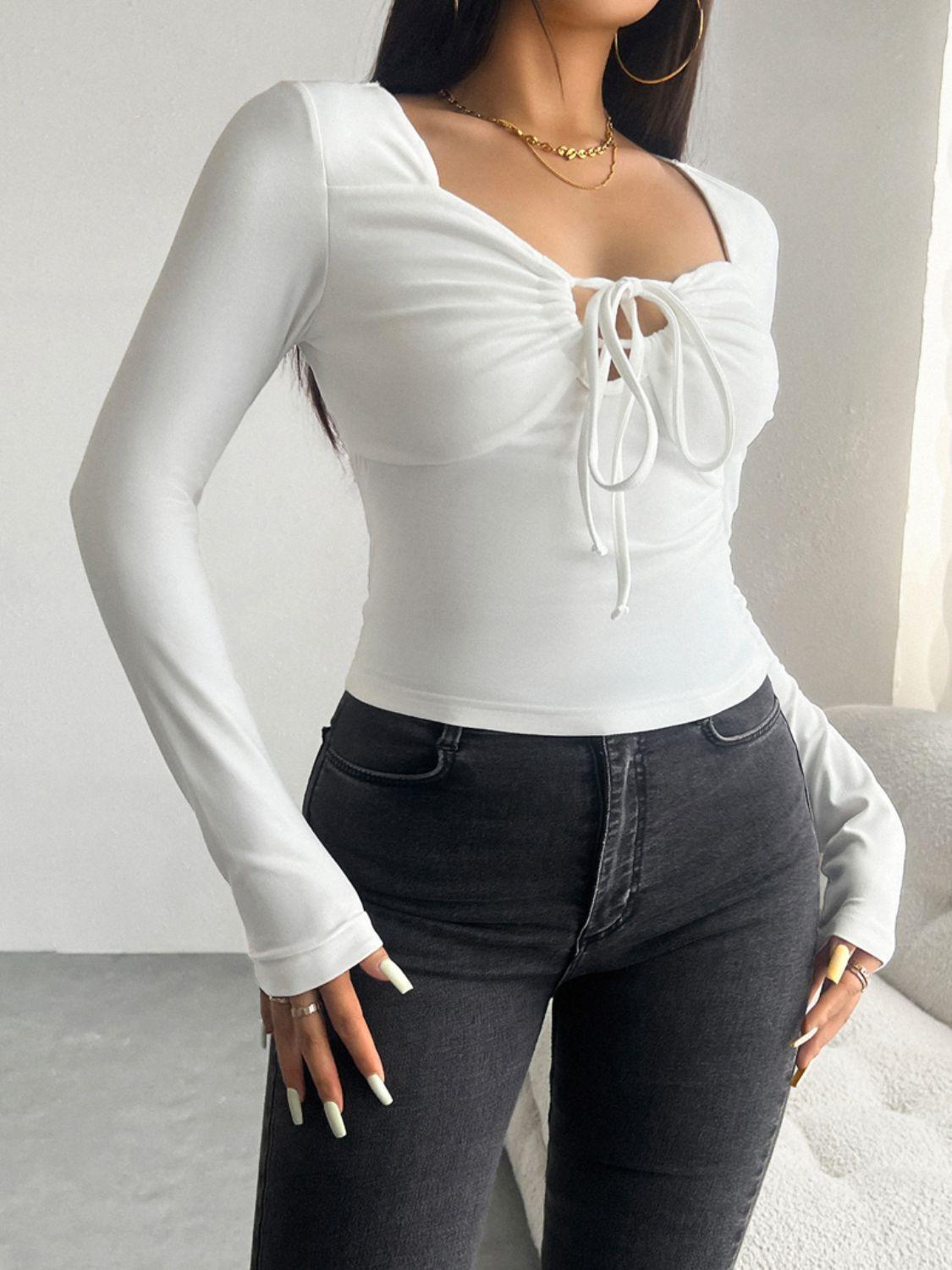 Devine Tied Long Sleeve T-Shirt - ClubOn