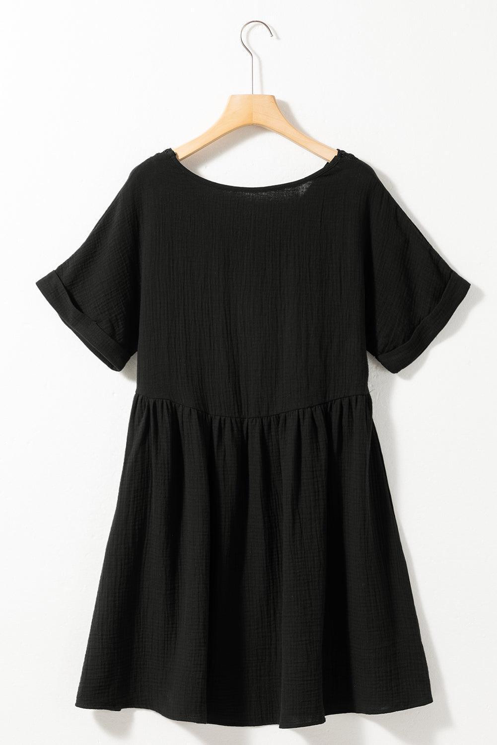 V-Neck Short Sleeve Dress - ClubOn