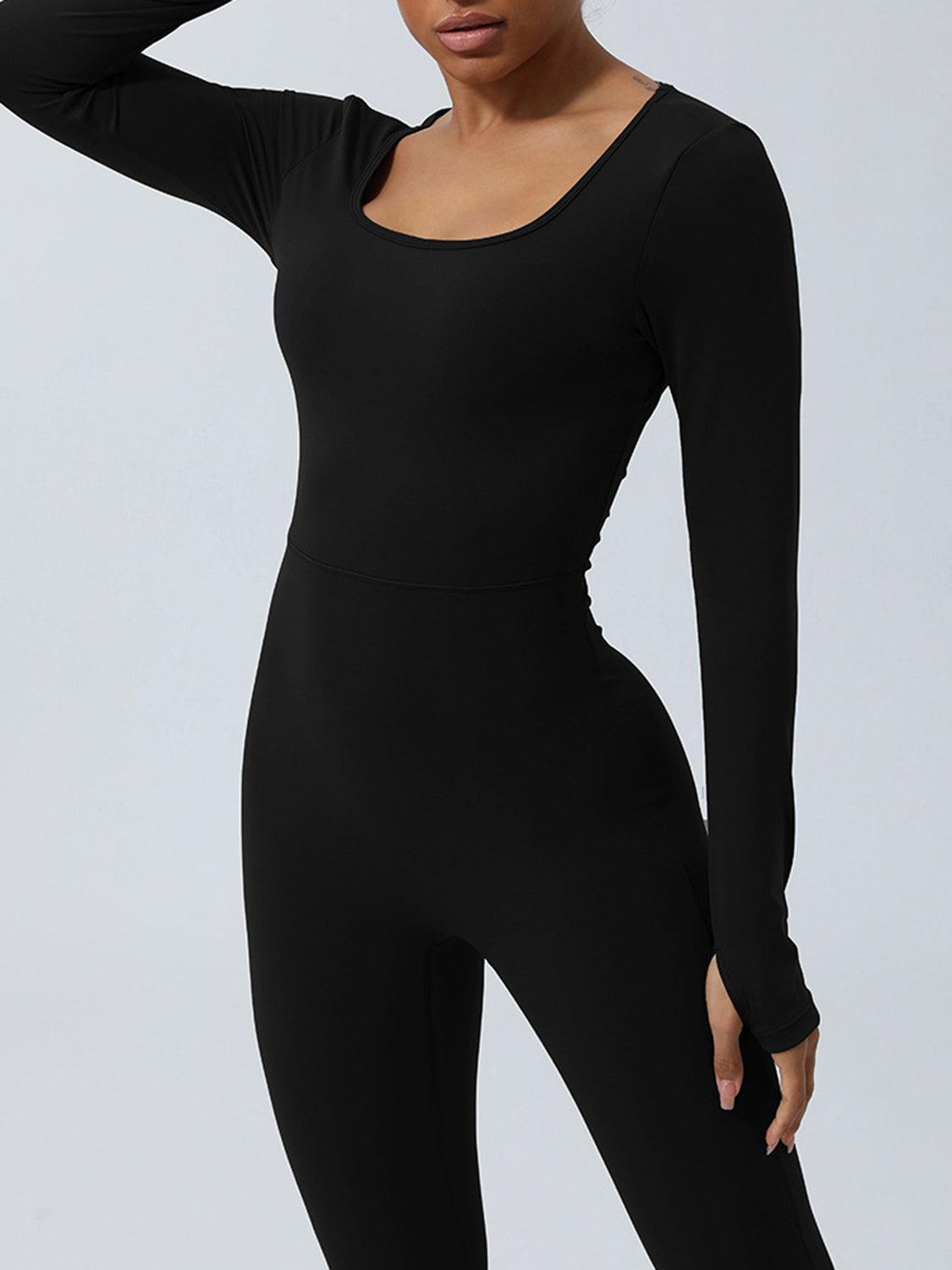Twisted Backless Long Sleeve Jumpsuit - ClubOn