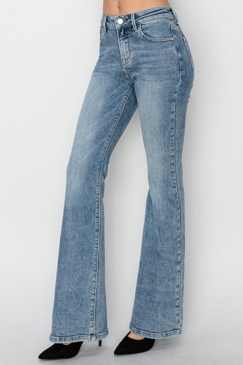 RISEN Full Size Mid Rise Bootcut Jeans - ClubOn