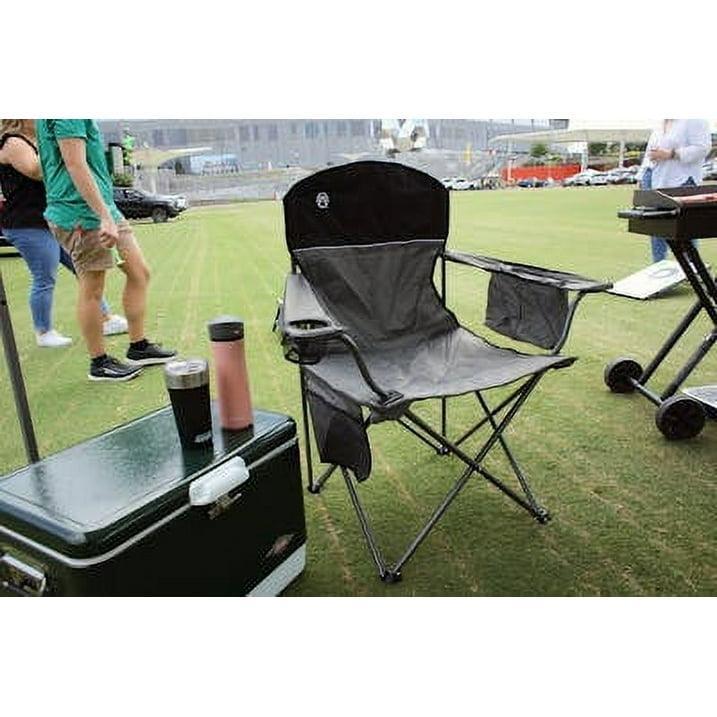Coleman Camping Chair with Built-In 4-Can Cooler, Gray - ClubOn