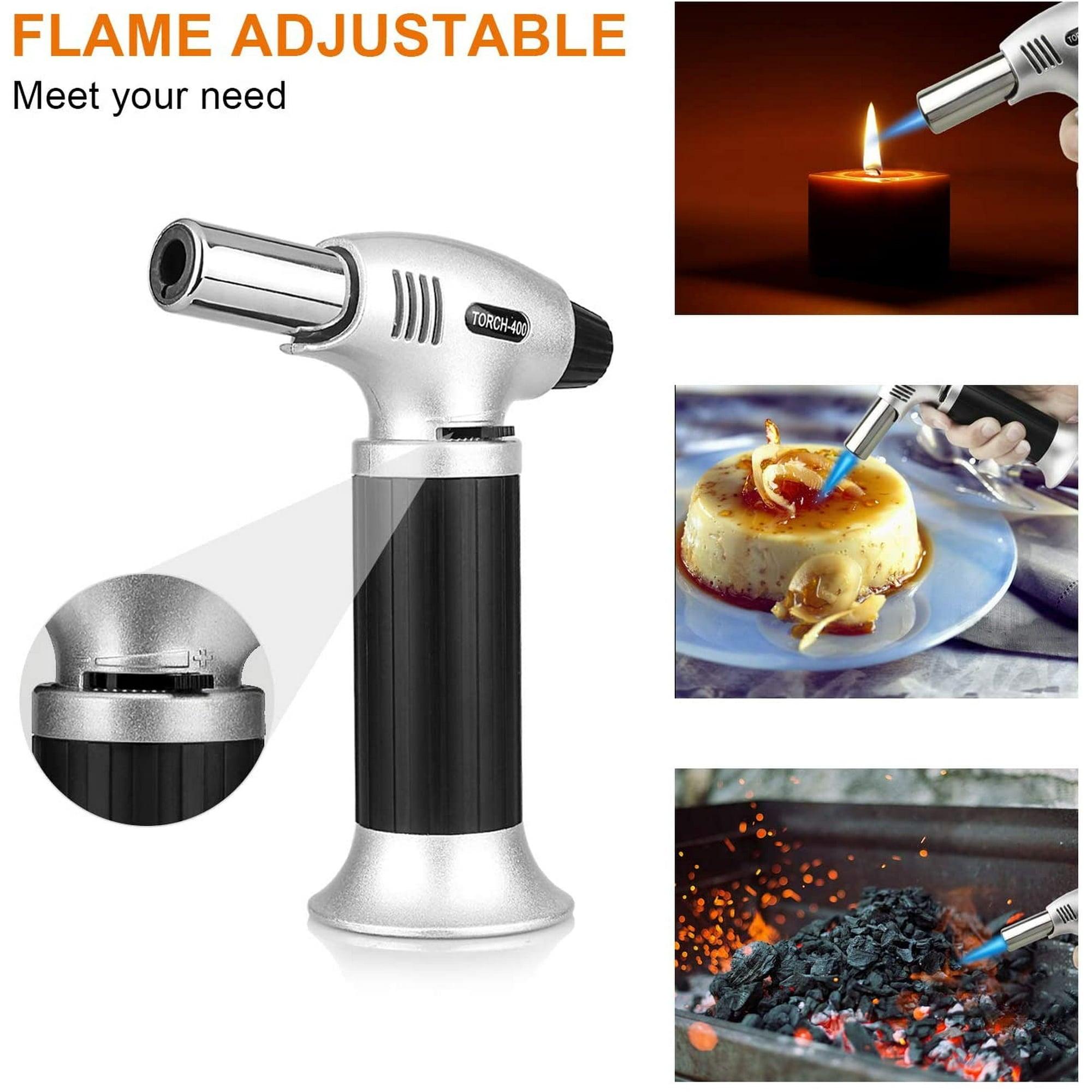 Culinary Butane Torch Lighter – Kitchen Blow Torch with Safety Lock & Adjustable Flame, Refillable Cooking Torch for Crème Brûlée & Baking - ClubOn