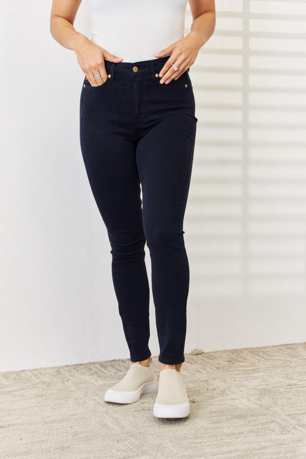 Judy Blue Full Size Garment Dyed Tummy Control Skinny Jeans - ClubOn