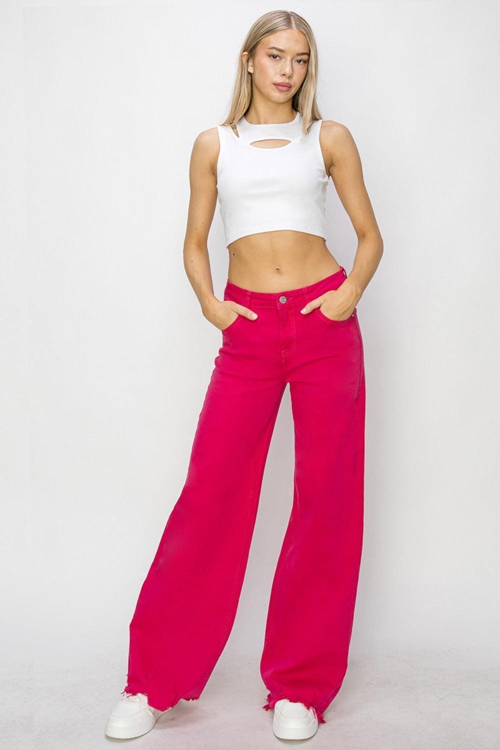 RISEN High Rise Wide Leg Jeans - ClubOn