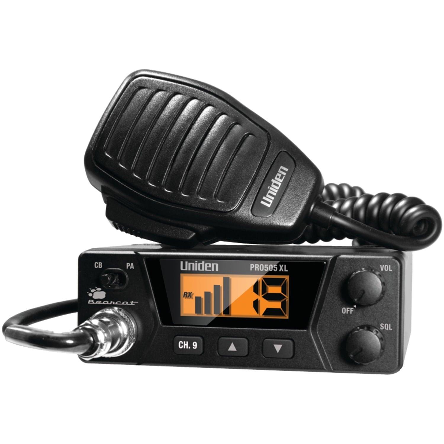 Uniden 40 Channel LCD Display CB Radio with Antenna, Black - PRO505XL - ClubOn