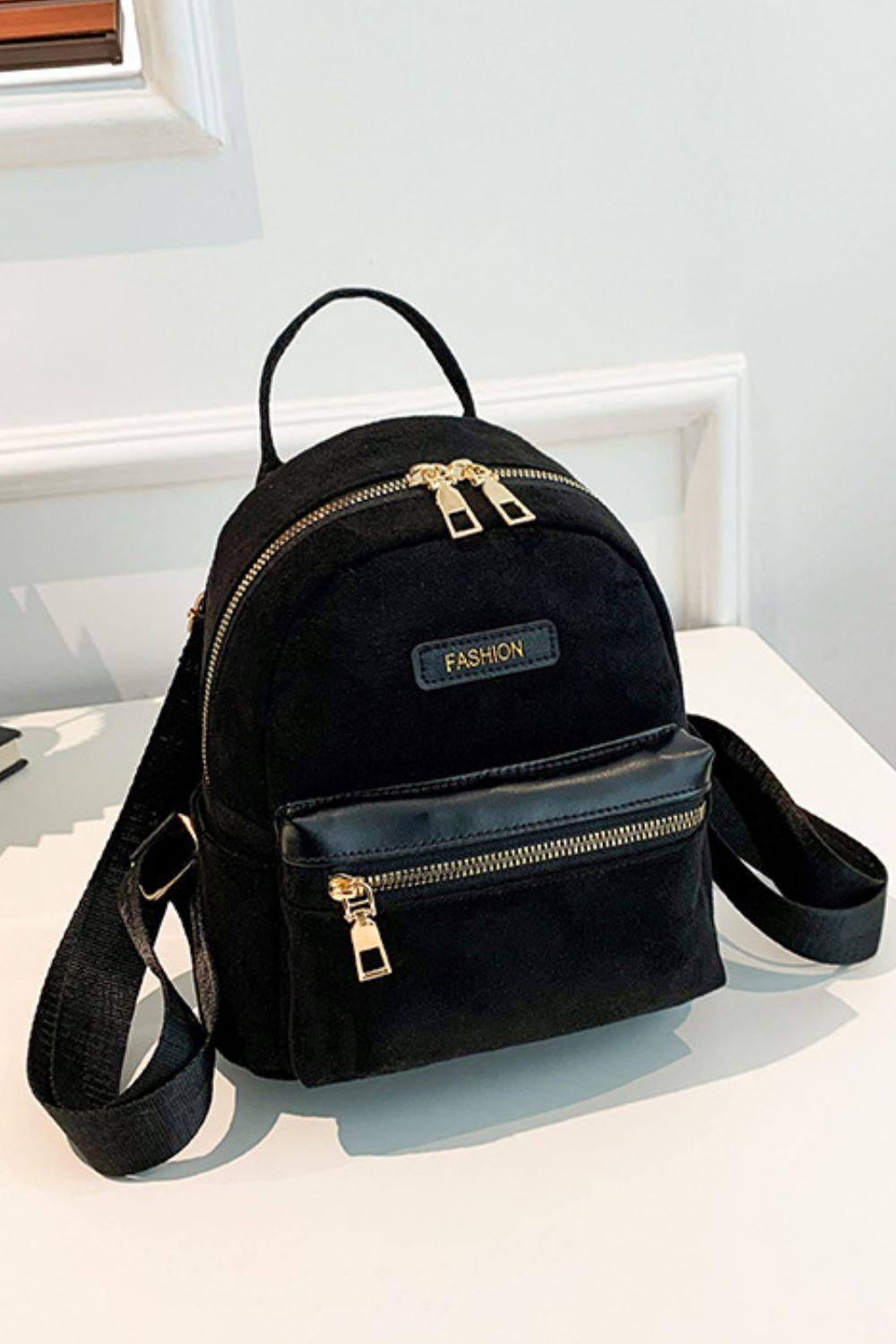 Suede Adjustable Strap Backpack Bag - ClubOn