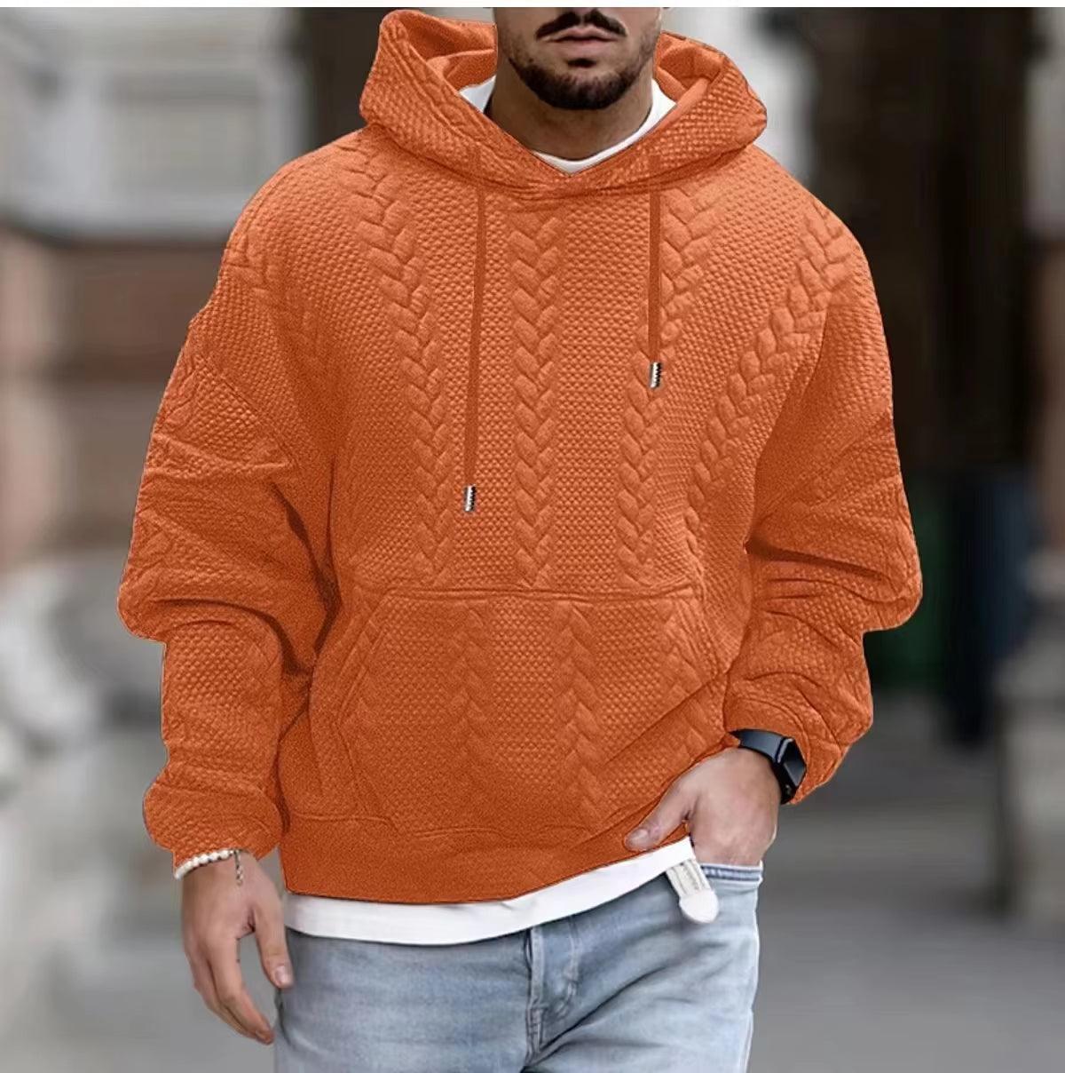 Men's Fashion Hooded Sweatshirt - Casual Streetwear Loose Knit Pullover - ClubOn