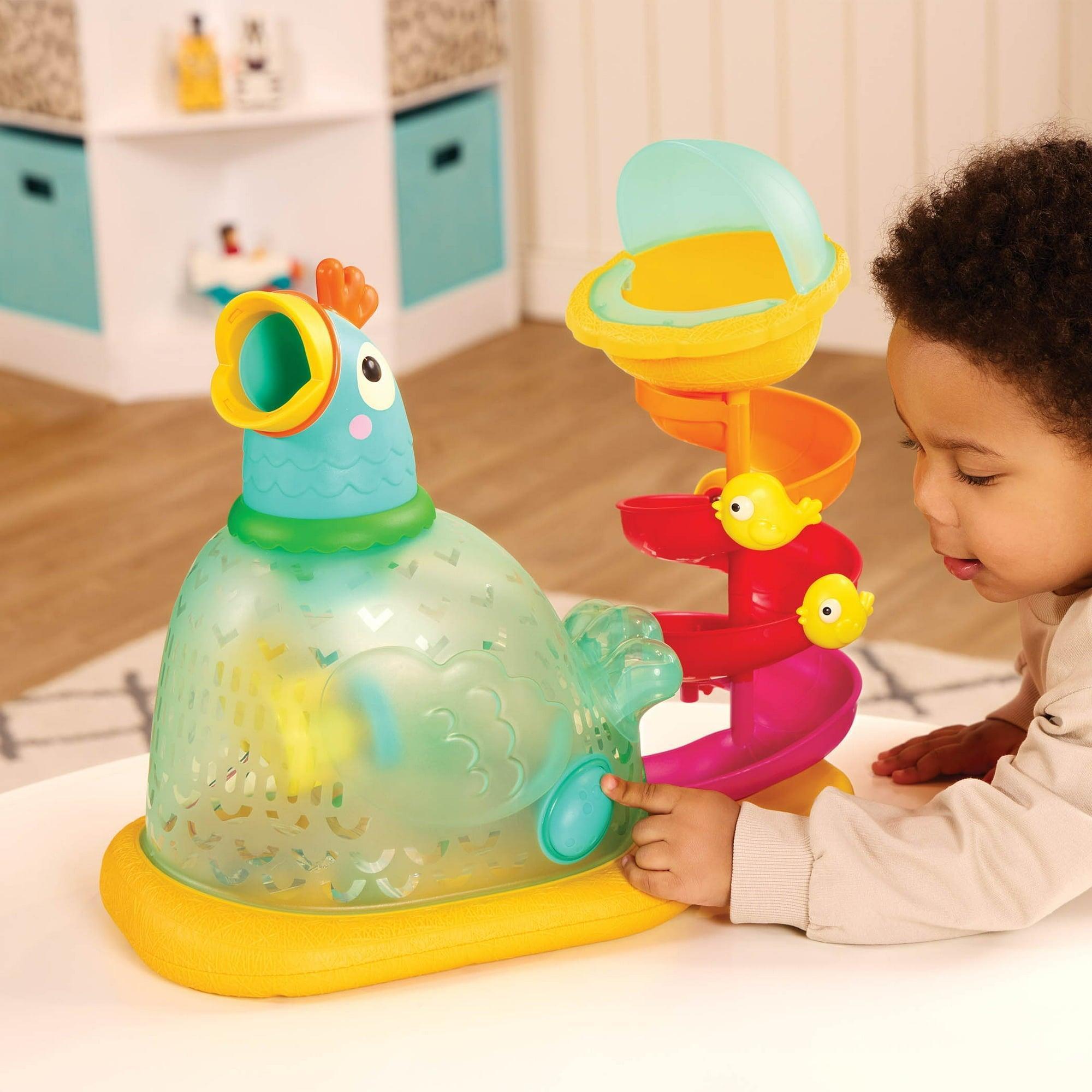 Battat Pop-A-Doodle-Doo Chicken Ball Popper with Music & Lights, Baby and Toddler Toy - ClubOn