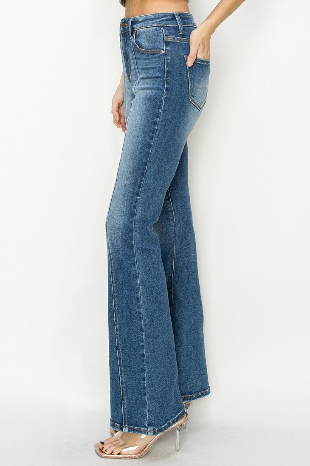 High Rise Front Seam Detailed Flare Jeans – Retro Chic - ClubOn