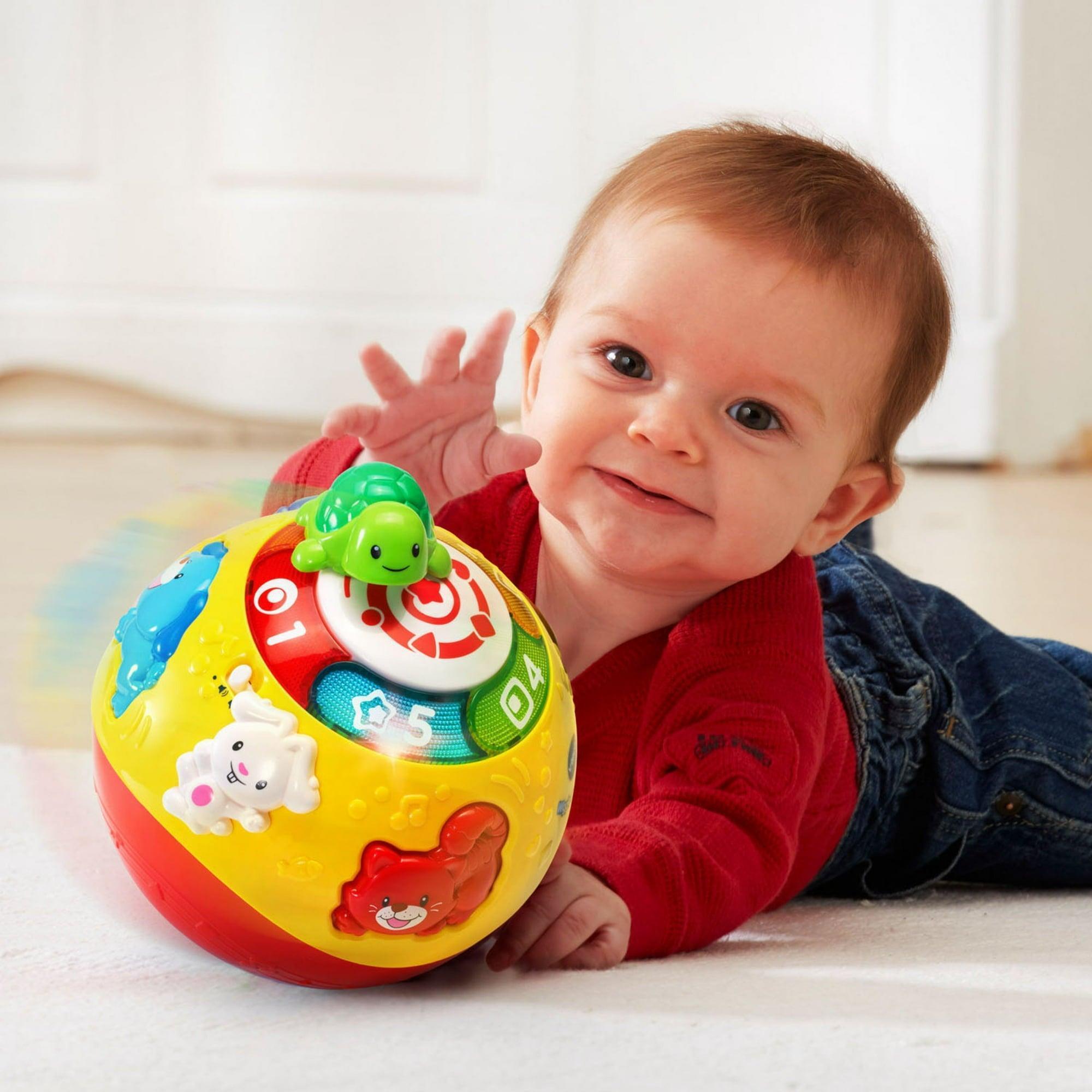 VTech Wiggle and Crawl Ball for Babies and Toddlers, Encourages Motor Skills, Teaches Shapes & Colors - ClubOn