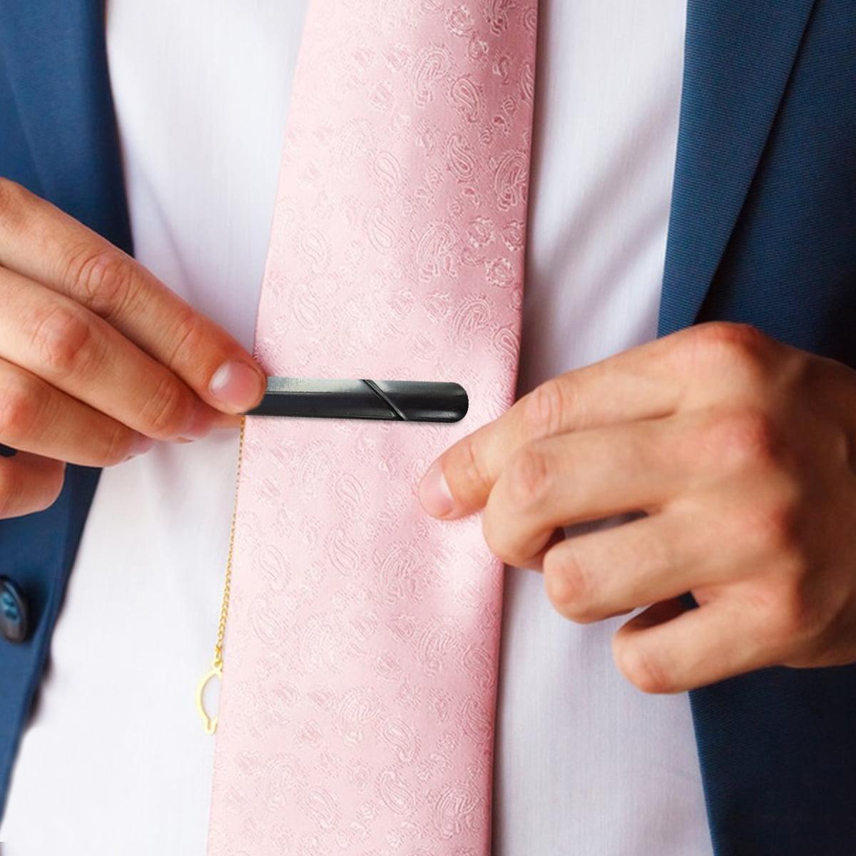 Tie Clips with Gift Box, Set of 6 Tie Pins for Men, Necktie Holders for Wedding, Business, Anniversary & Daily Use - ClubOn