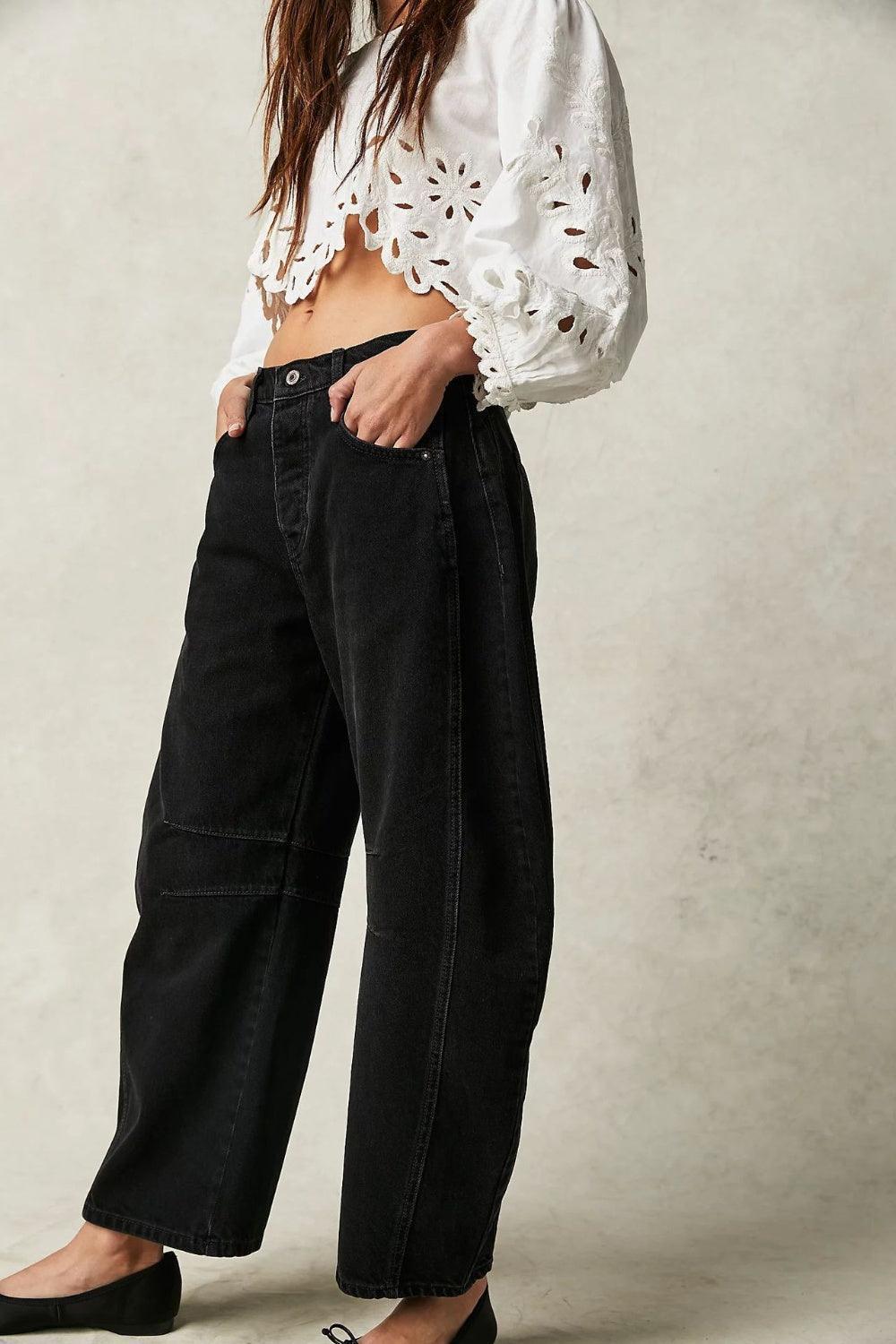 Wide Leg Jeans with Pockets - ClubOn