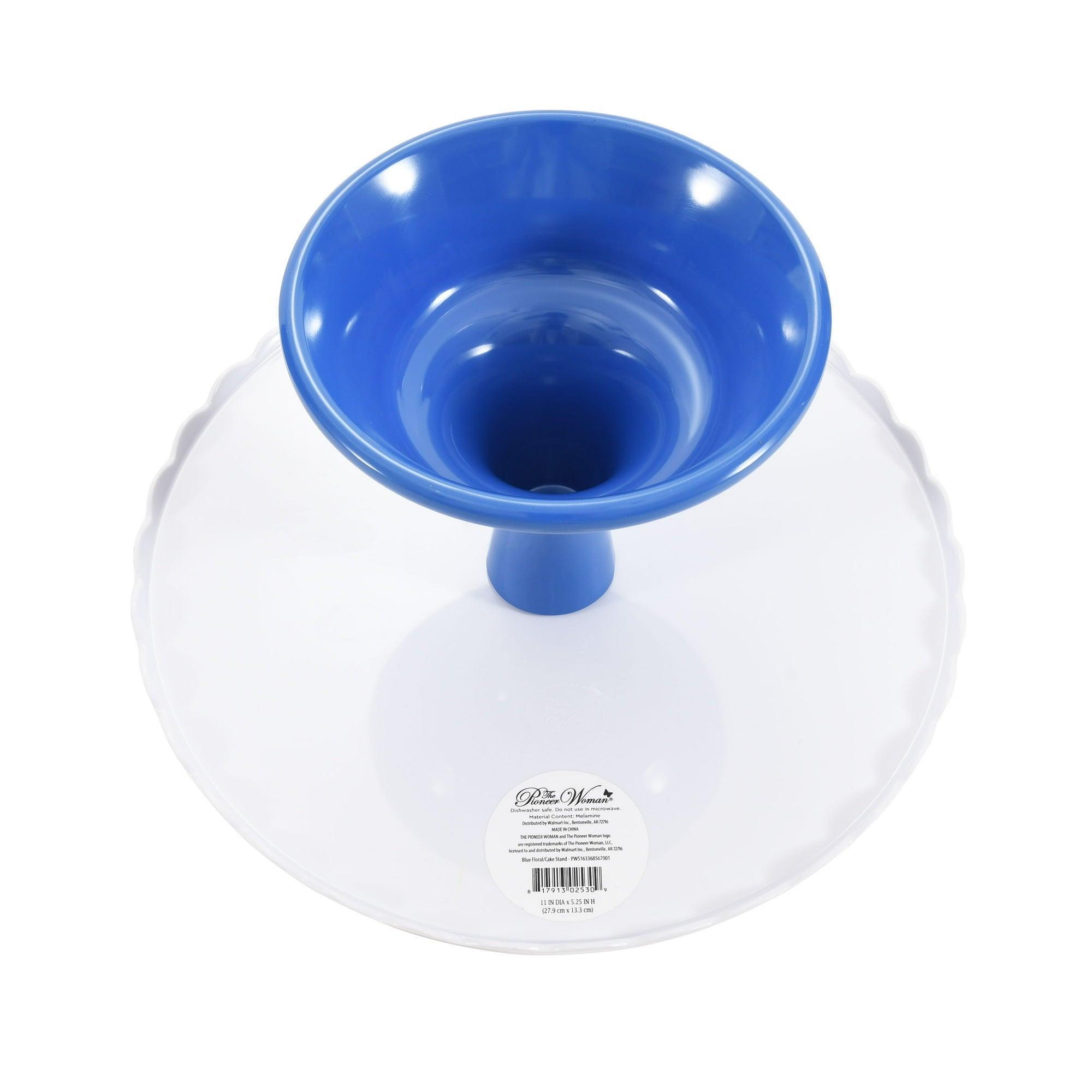 The Pioneer Woman Blue Floral Scalloped Cake Stand - ClubOn